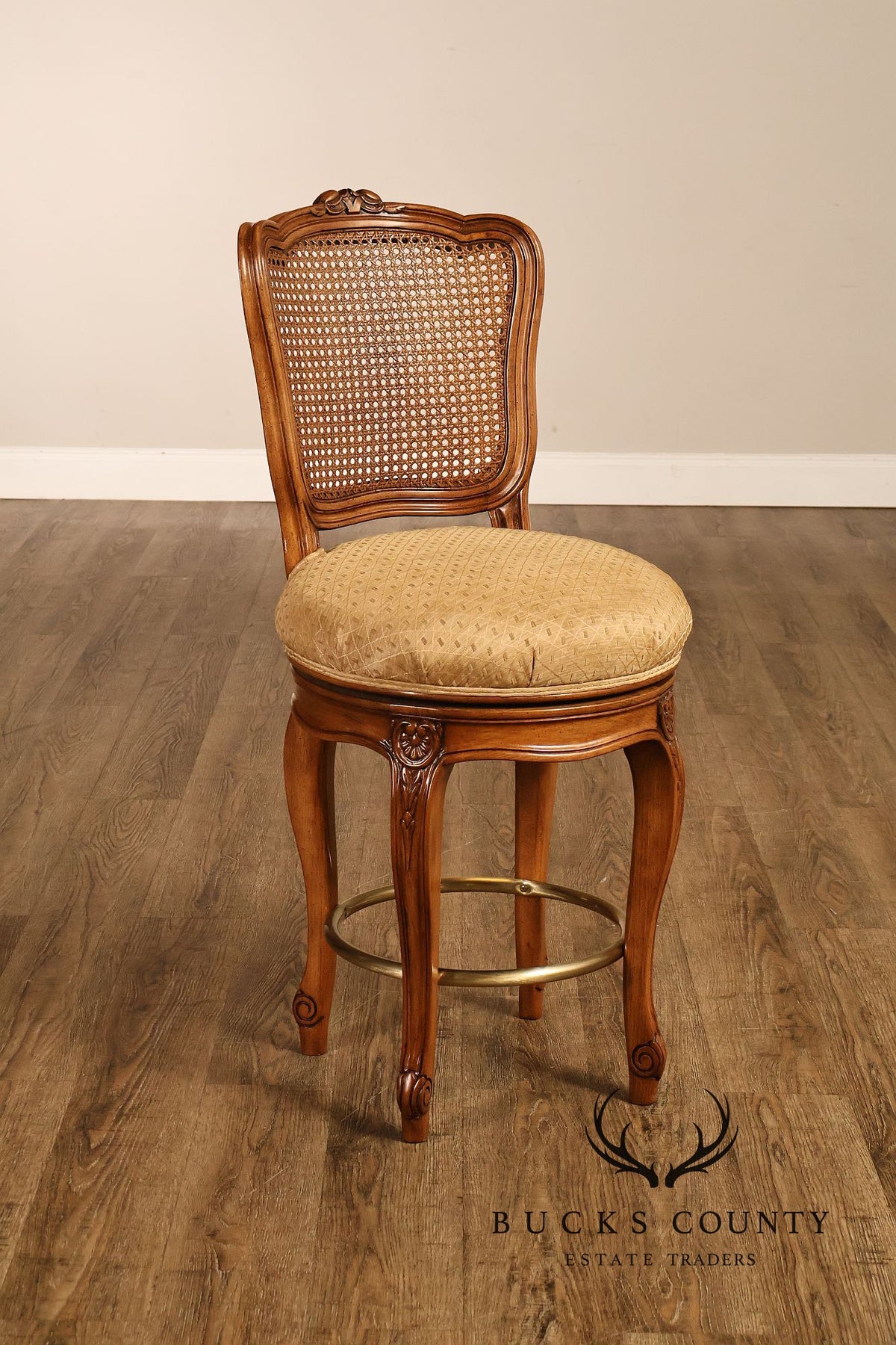 Fremarc Designs Set Of 4 Cane Back Swivel Barstools