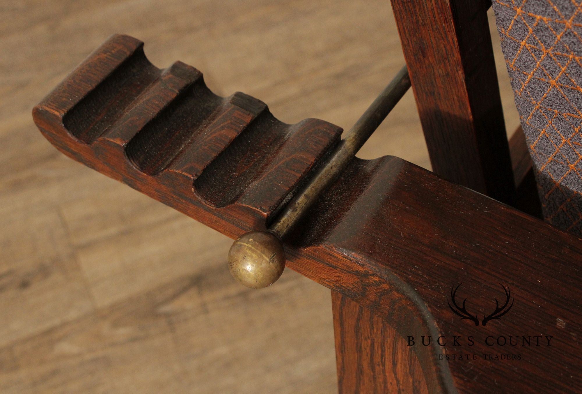 Antique Mission Oak Slatted Morris Chair