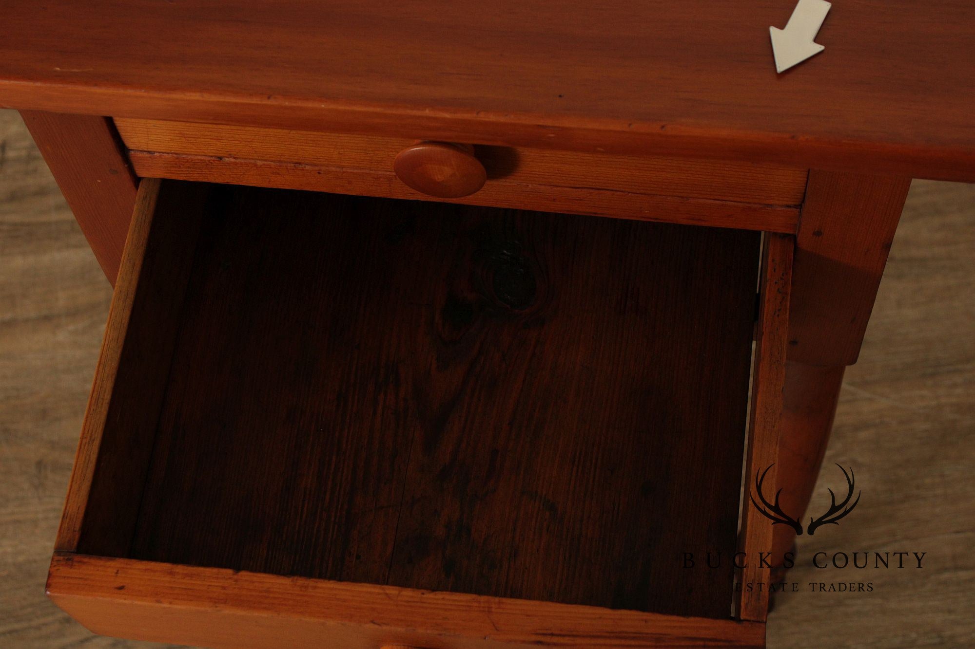 Antique Sheraton Two-Drawer Poplar Nightstand Work Table