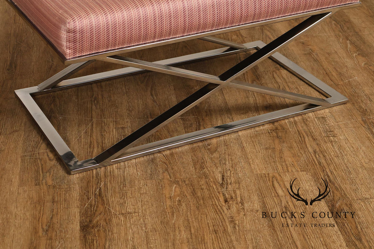 Milo Baughman Chrome X-Base Bench