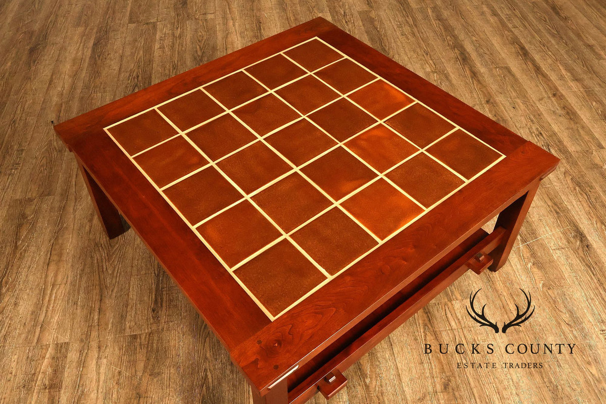 Stickley Mission Collection Cherry Tile Top Coffee Table