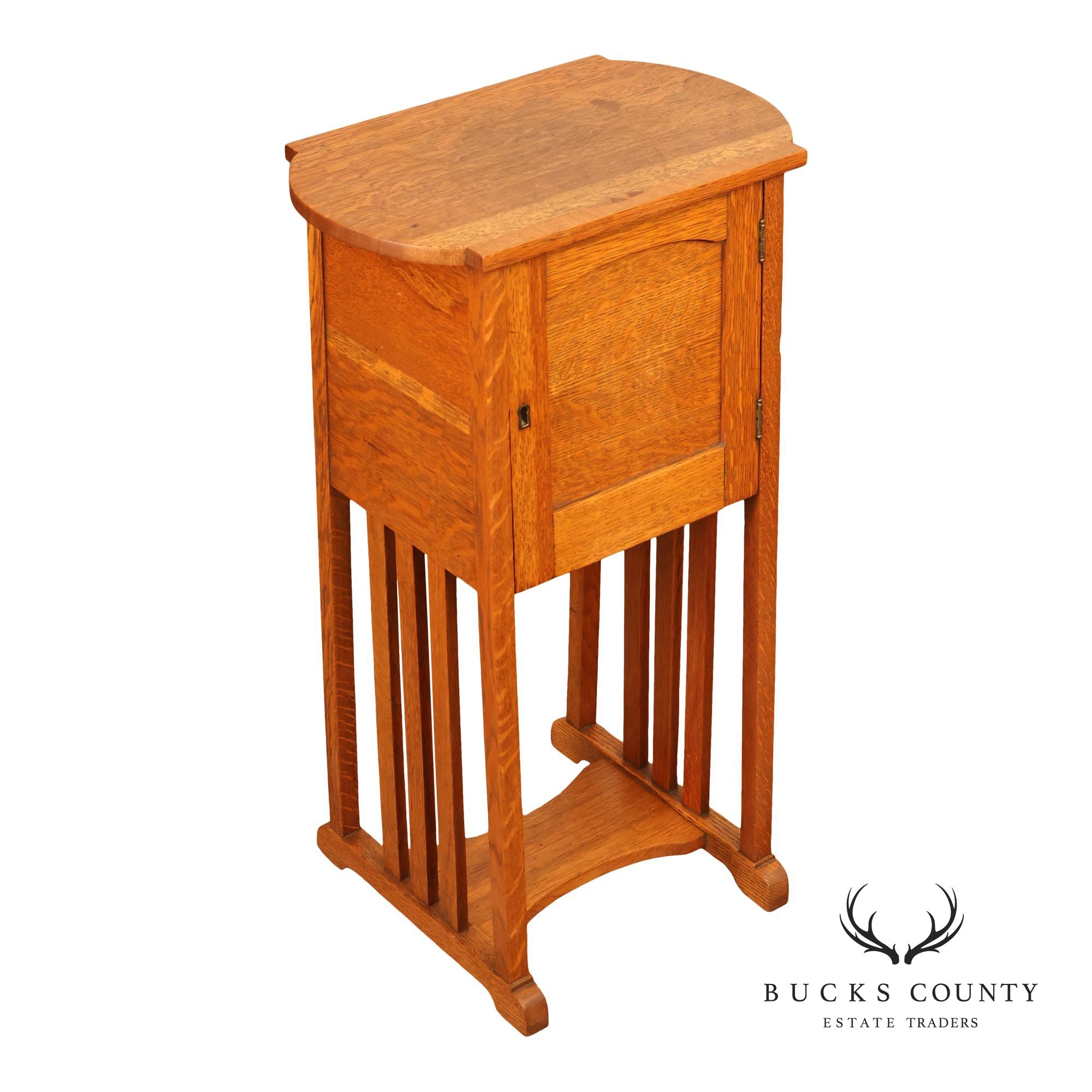 Antique Arts And Crafts Oak Bedside Cabinet / Humidor