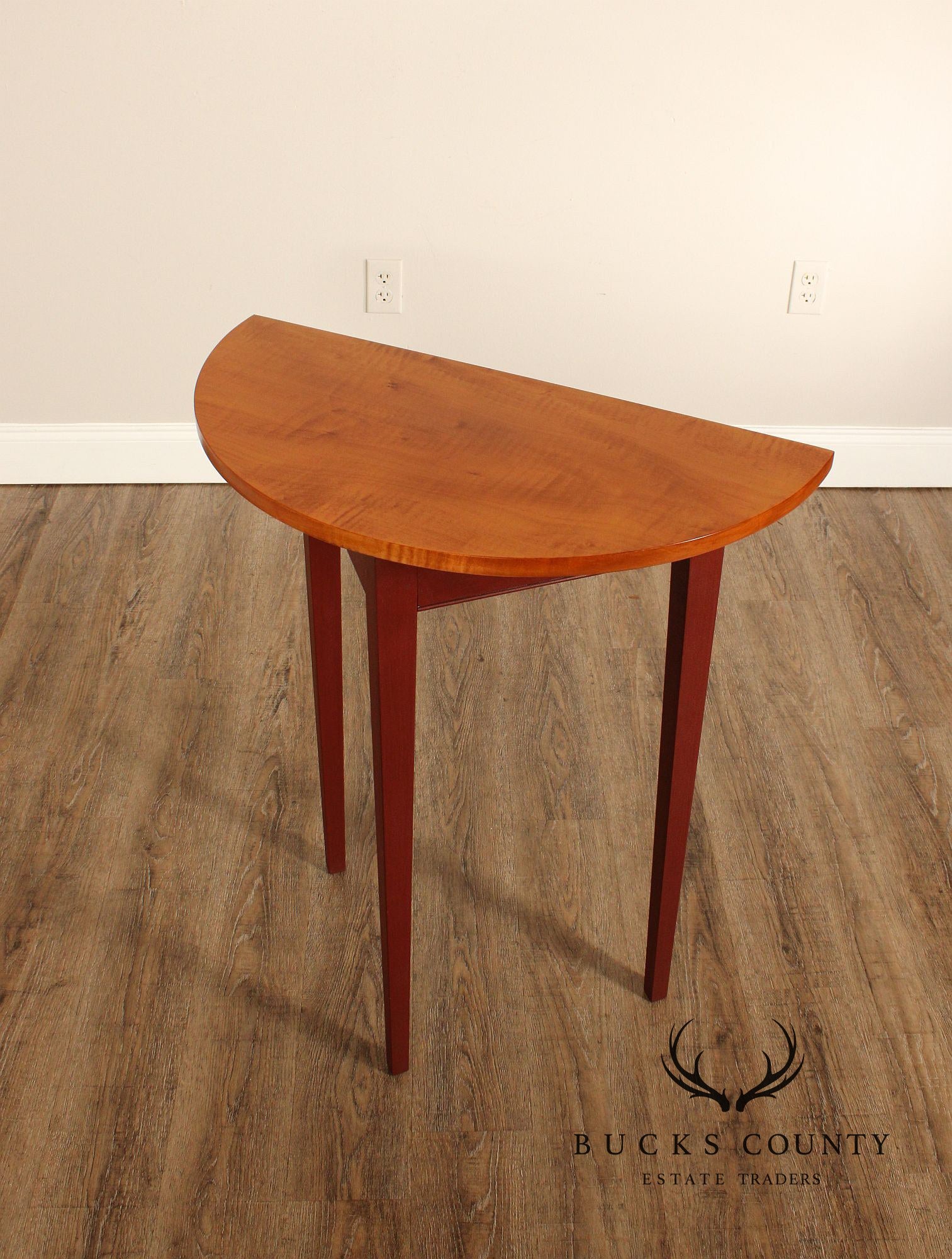 Wayne Kramer Shaker Style Demilune Tiger Maple Side Table