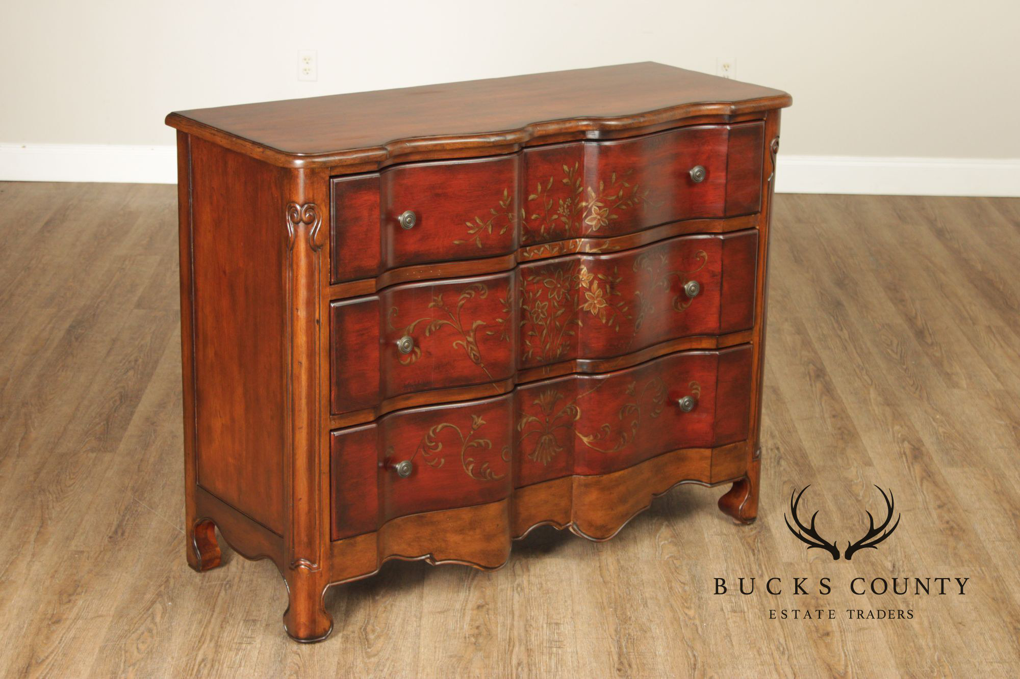 Hooker Furniture Paint Decorated Serpentine Chest