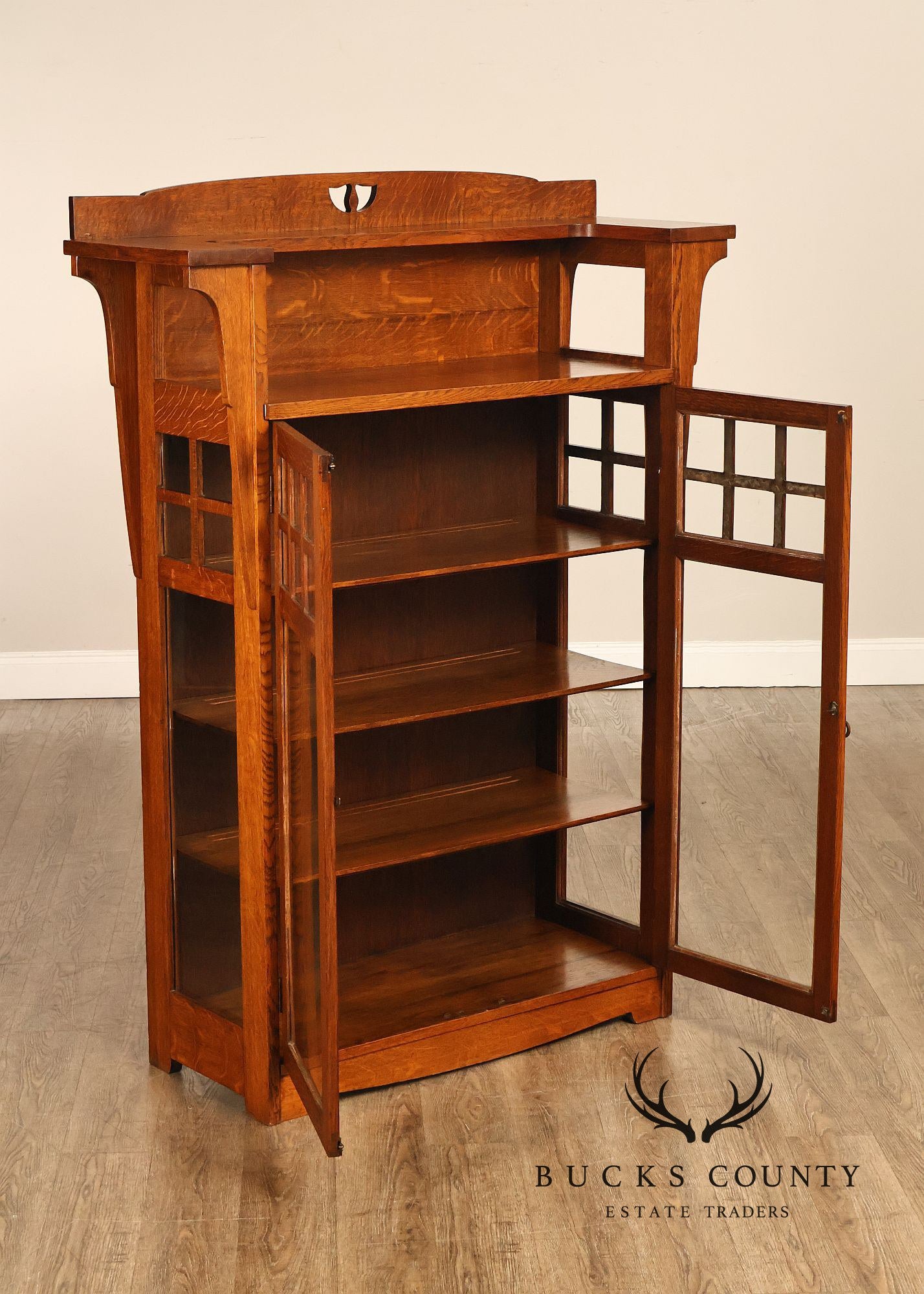 Antique Limbert Arts & Crafts Oak China Cabinet