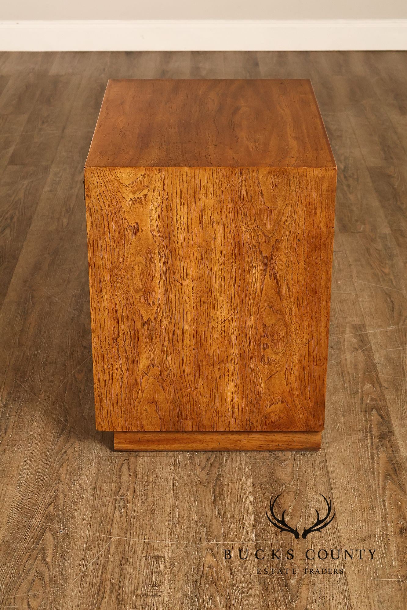 Drexel 'Woodbriar' Campaign Style Pair of Nightstands