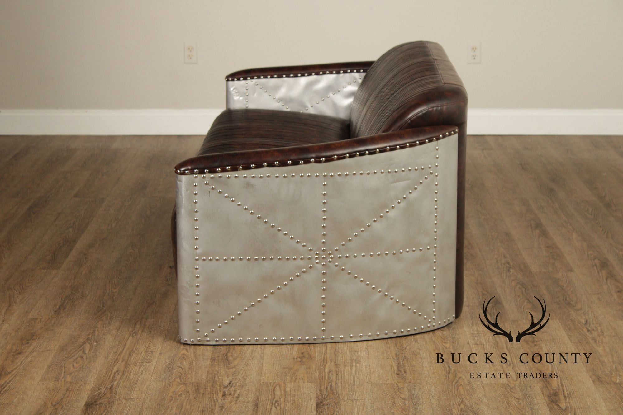 Aviator Style Leather Sofa