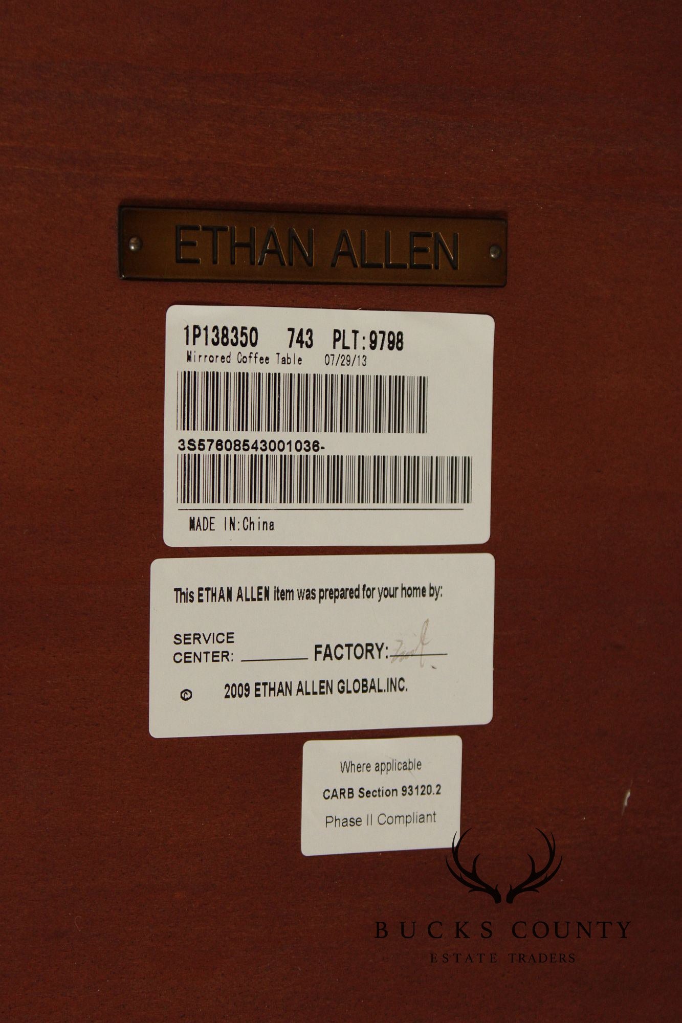 Ethan Allen Hollywood Regency Mirrored Coffee Table