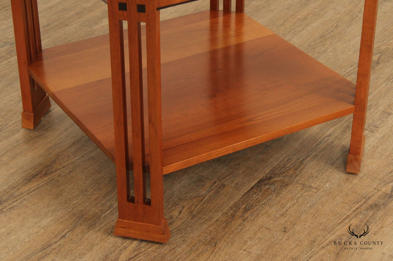 STICKLEY 21ST CENTURY COLLECTION PAIR OF CHERRY SQUARE END TABLES