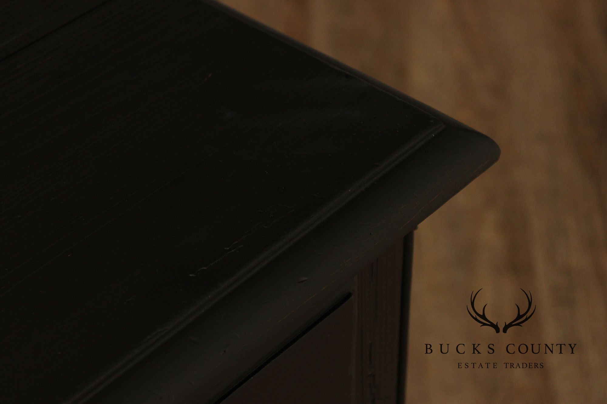 Ethan Allen Made In America Black Painted Three Drawer Buffet