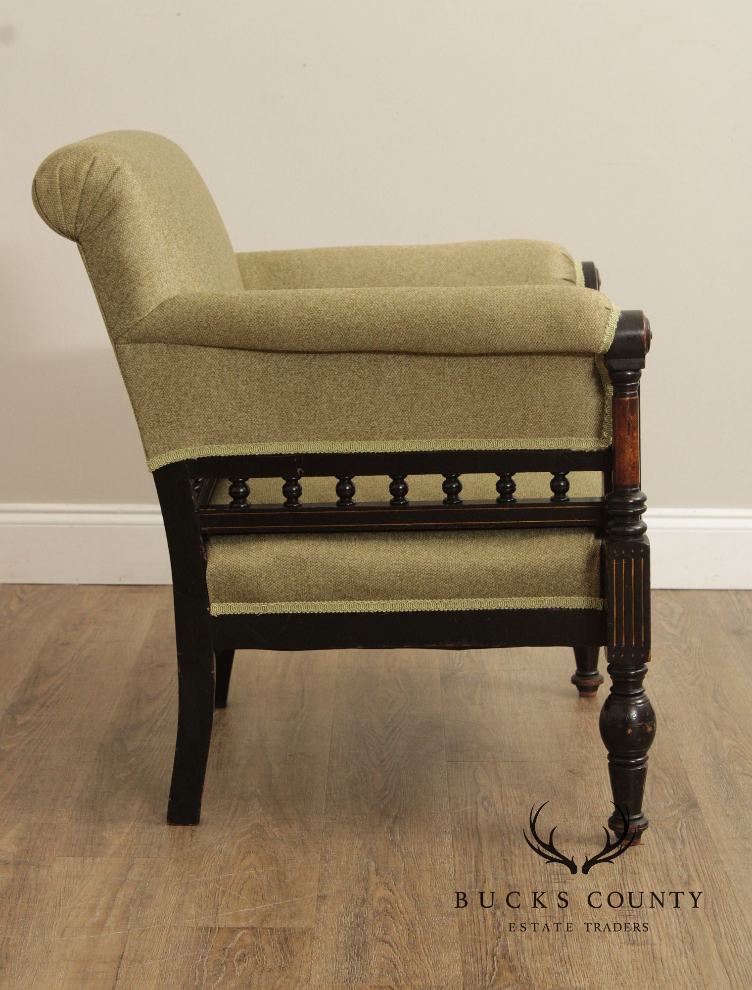 Victorian Eastlake Pair of Upholstered Armchairs