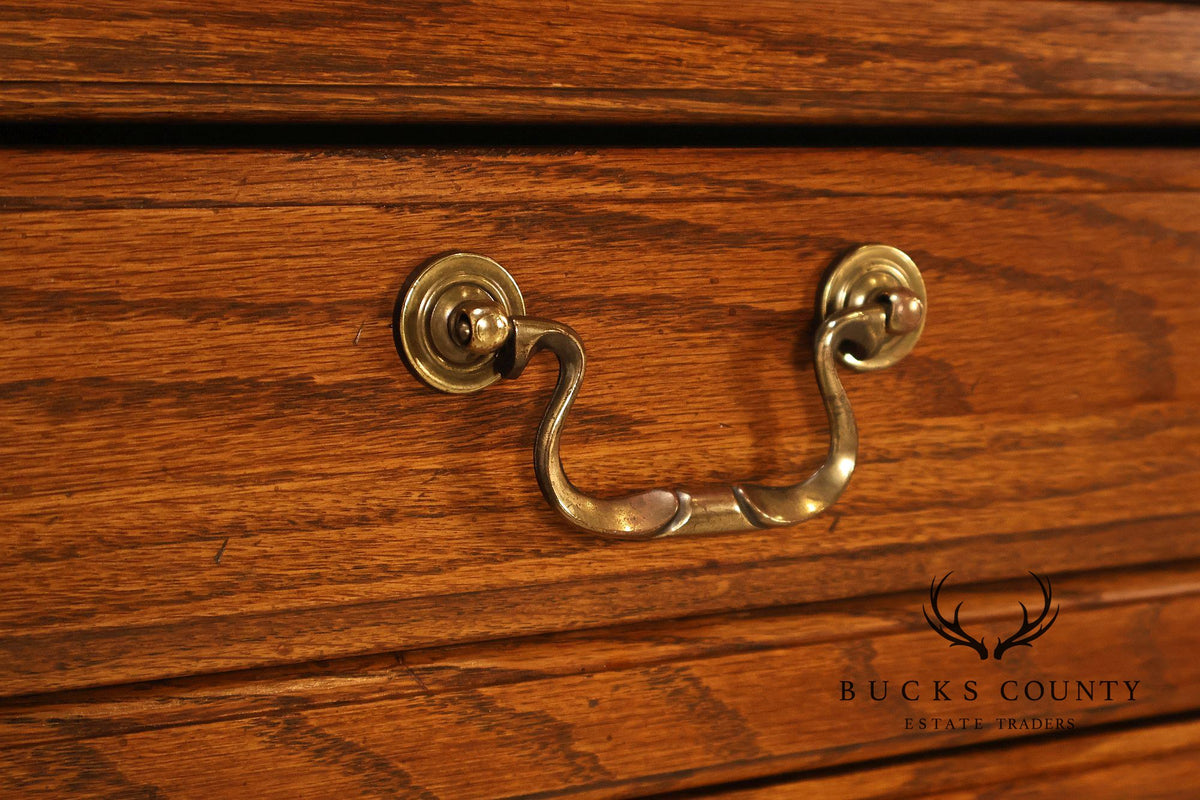 Ethan Allen Rustic Style Oak Flip Top Server