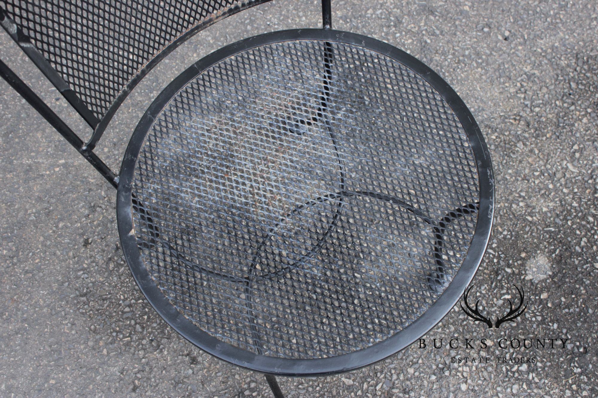 Vintage Pair of Wrought Iron Outdoor Patio Side Chairs