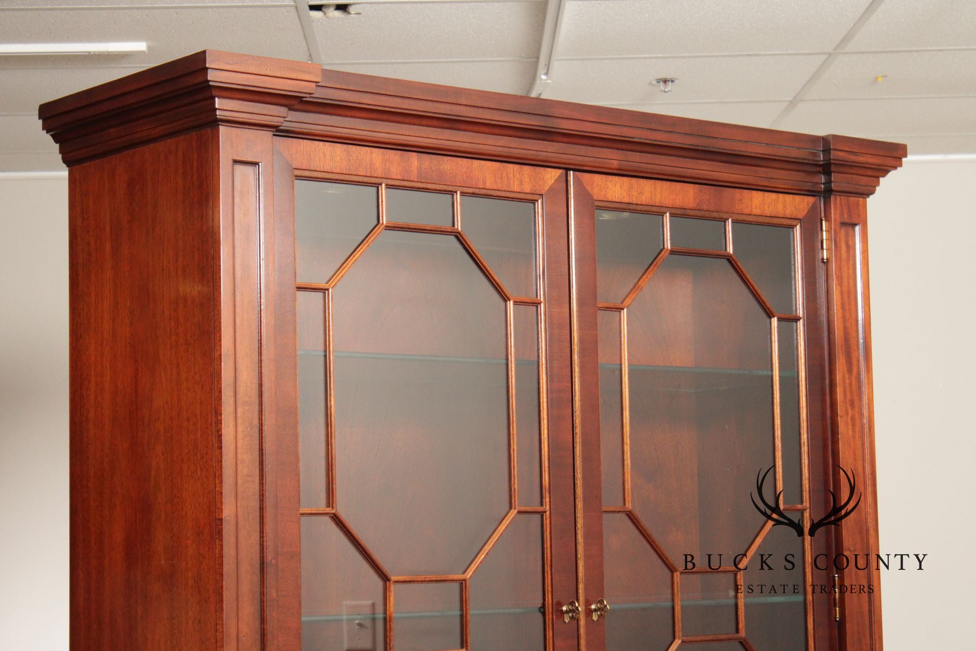 Baker Regency Style Mahogany Bookcase China Cabinet