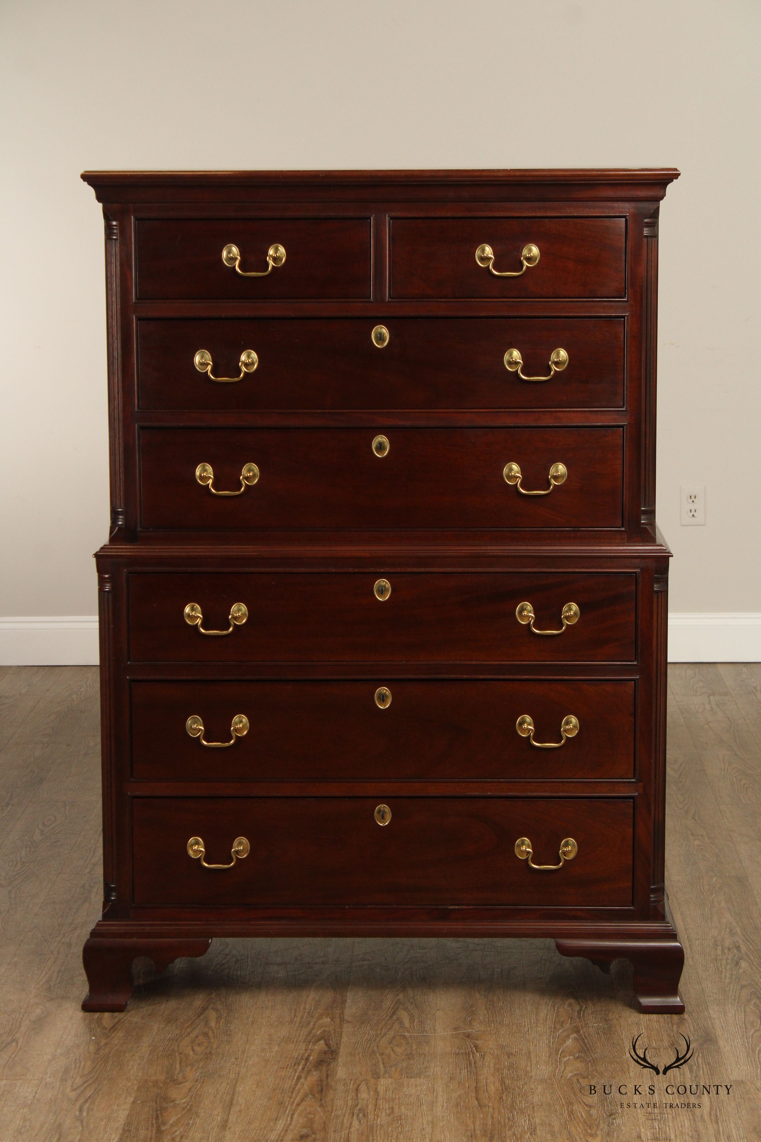 STICKLEY CHIPPENDALE STYLE MAHOGANY HIGHBOY CHEST