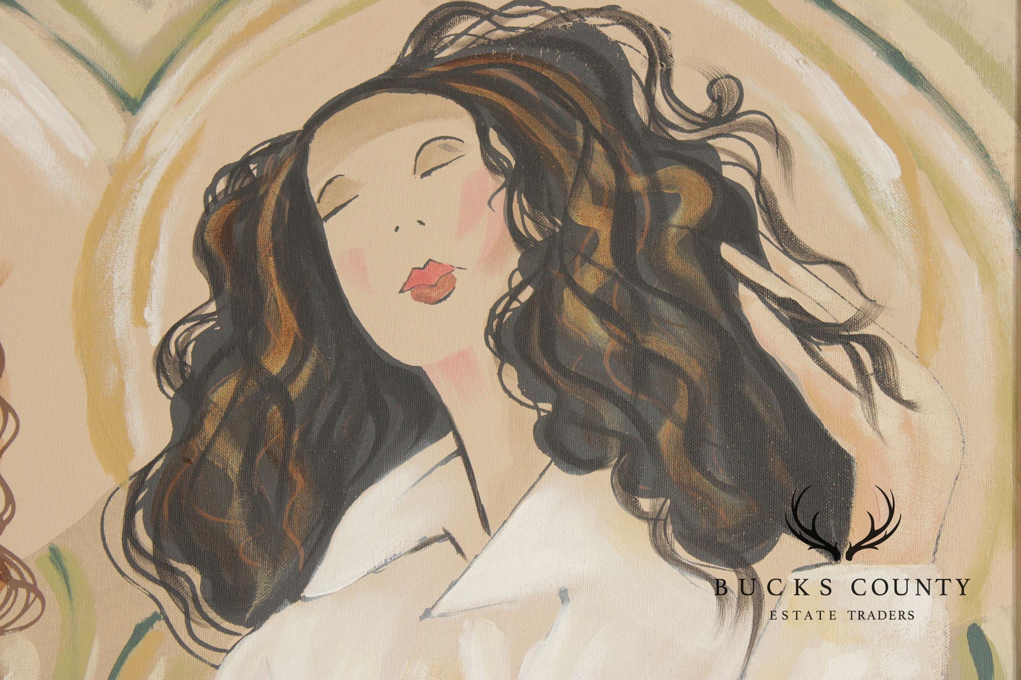 C. Williams Large Framed Oil Painting, White Shirts