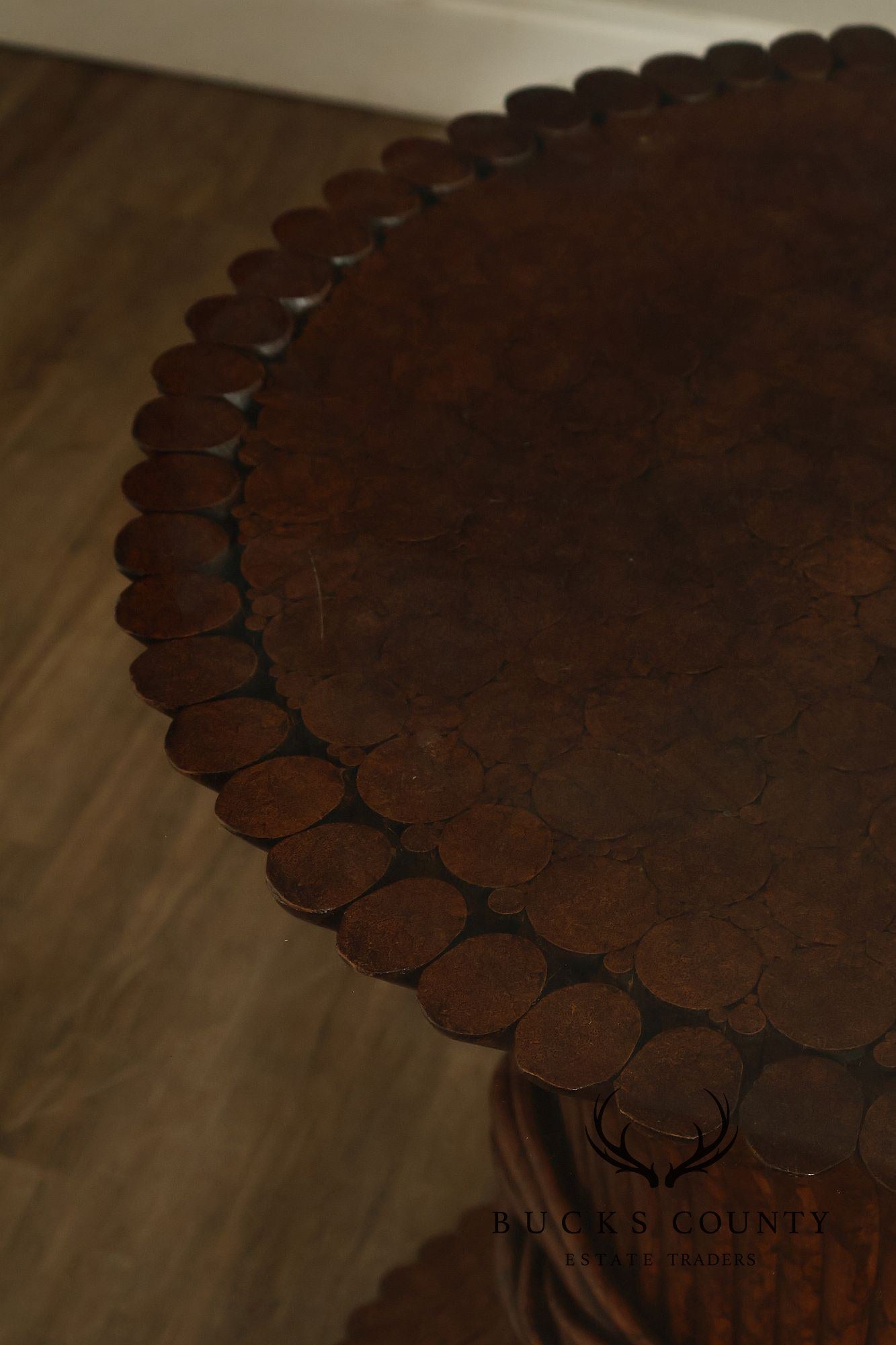 Ficks Reed Round Glass Top 'Sheaf of Wheat' Dining Table