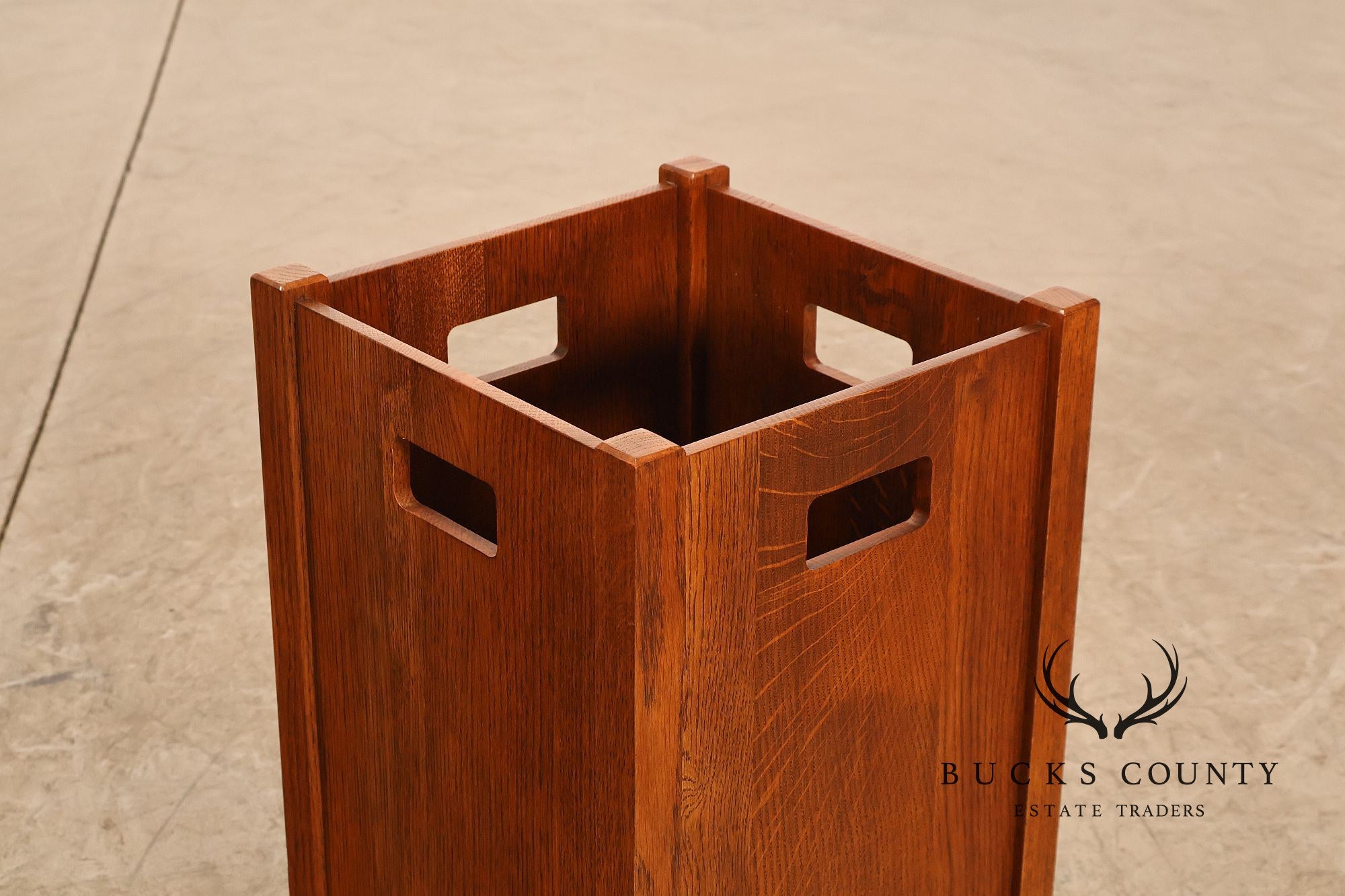 Stickley Mission Collection Oak Wastebasket