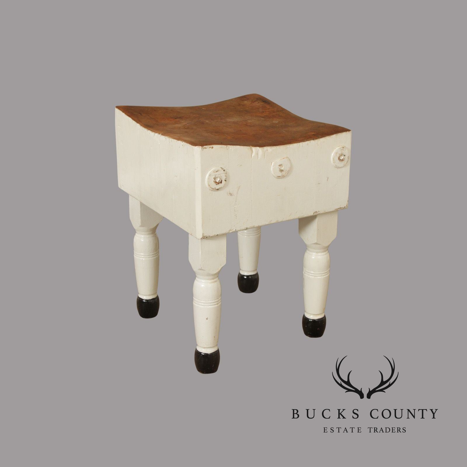 Vintage Painted Butcher Block Table