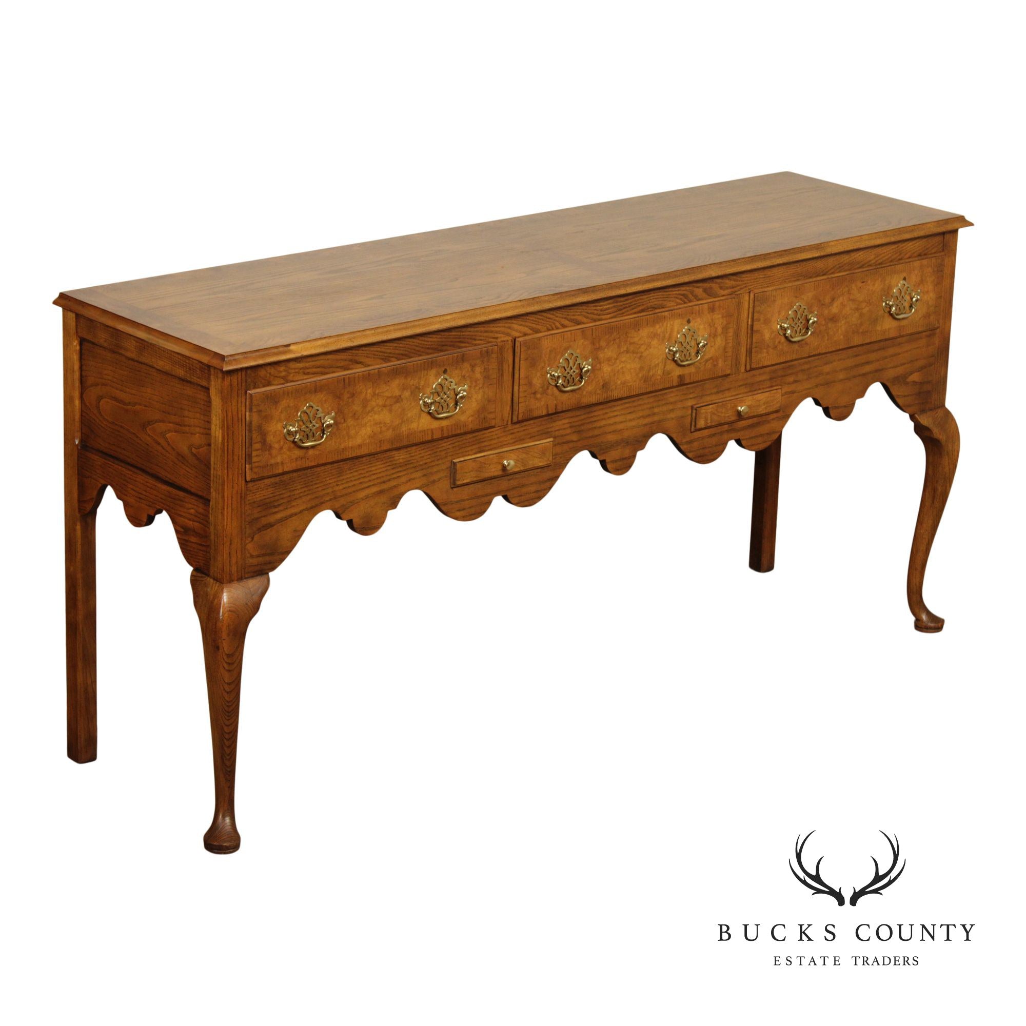 Baker Queen Traditional Oak And Walnut Sideboard Buffet