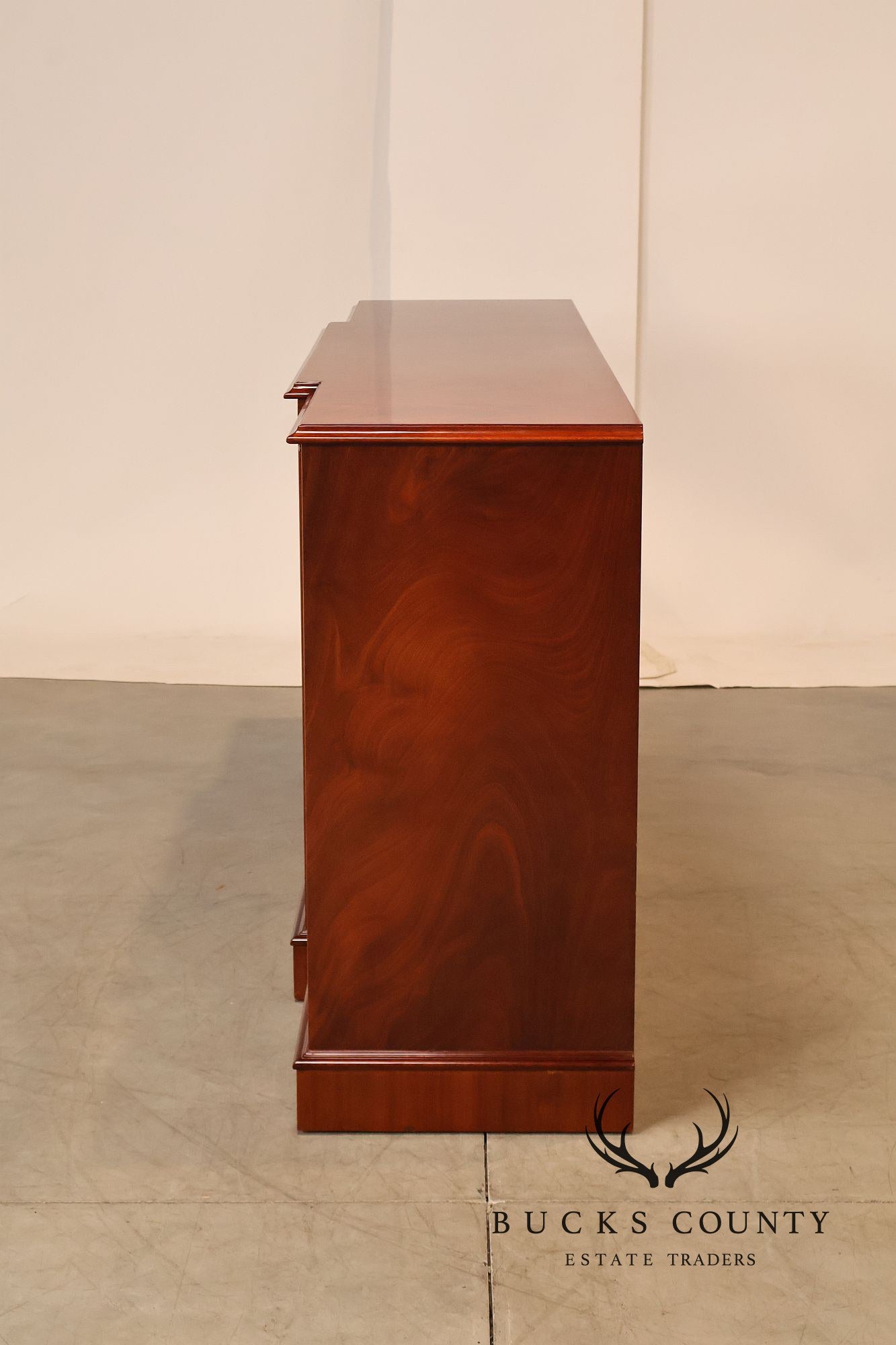Flame Mahogany Breakfront Buffet Sideboard with Drop Front Secretary Desk
