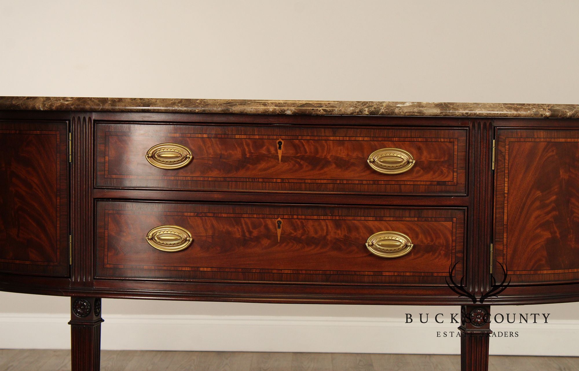 Councill Regency Style Marble Top Mahogany Sideboard