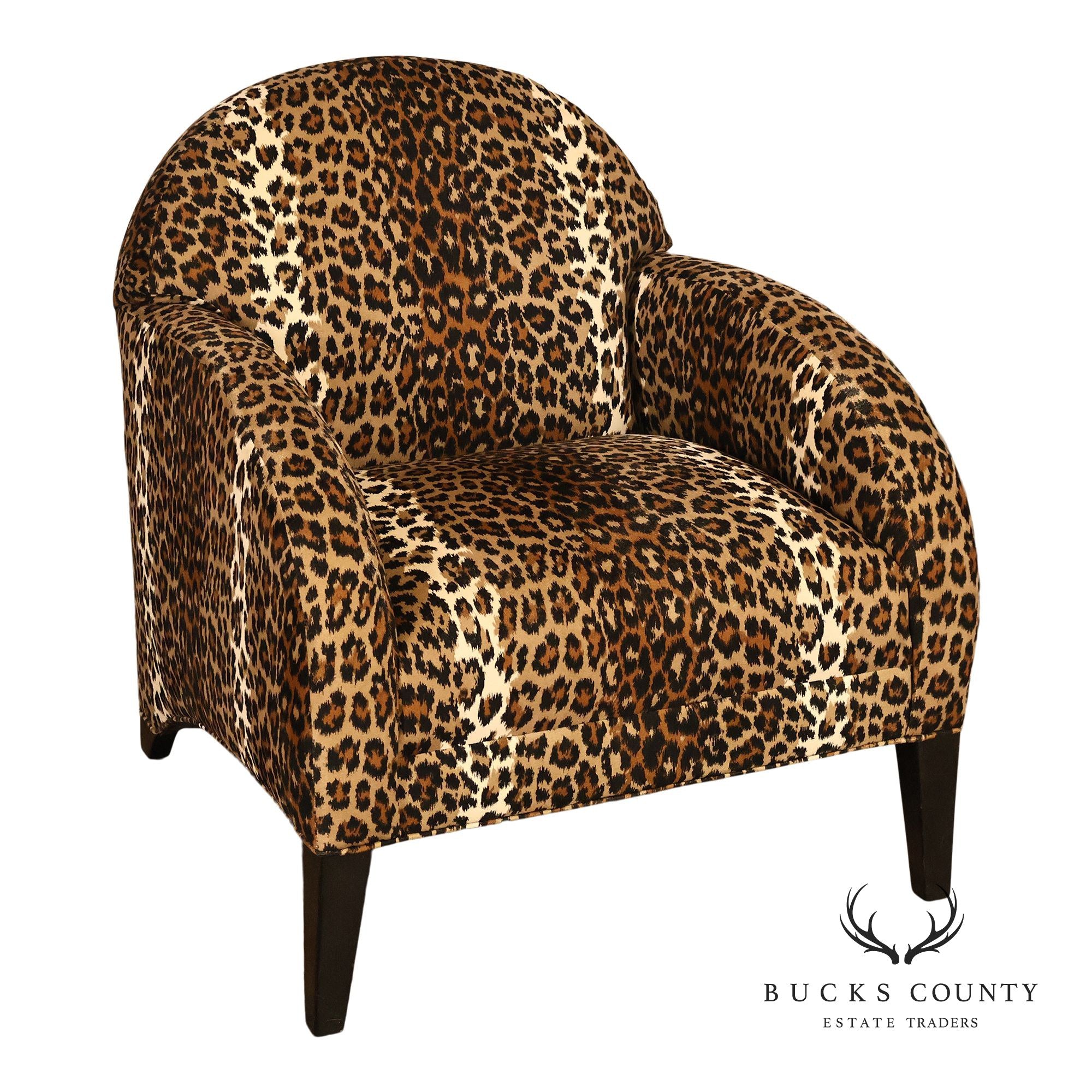 Art Deco Style Leopard Print Armchair