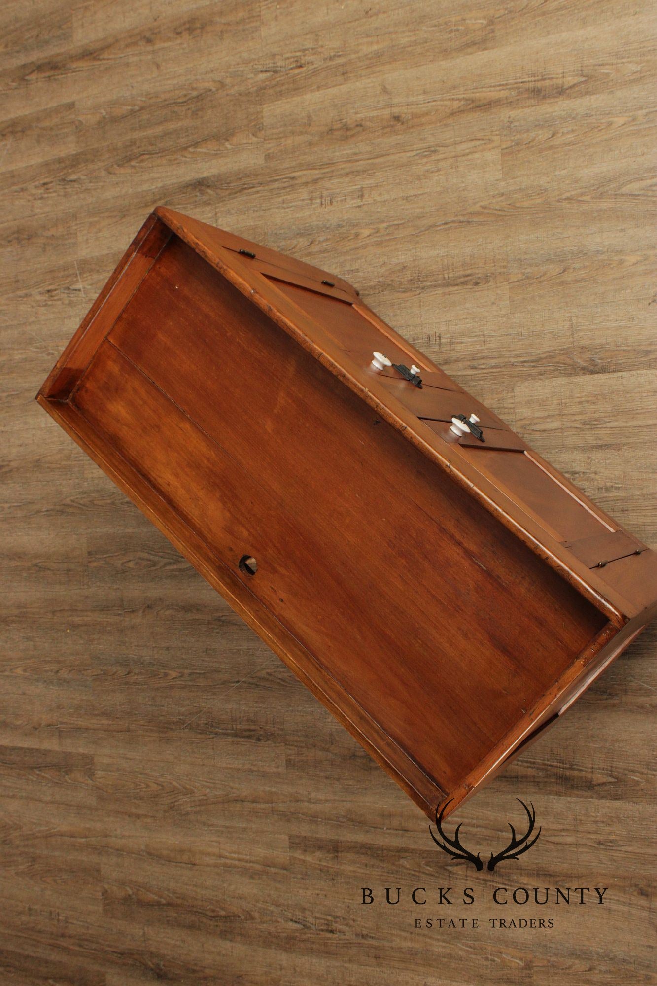 Antique 19th Century Solid Pine Dry Sink Cabinet With Porcelain Knobs