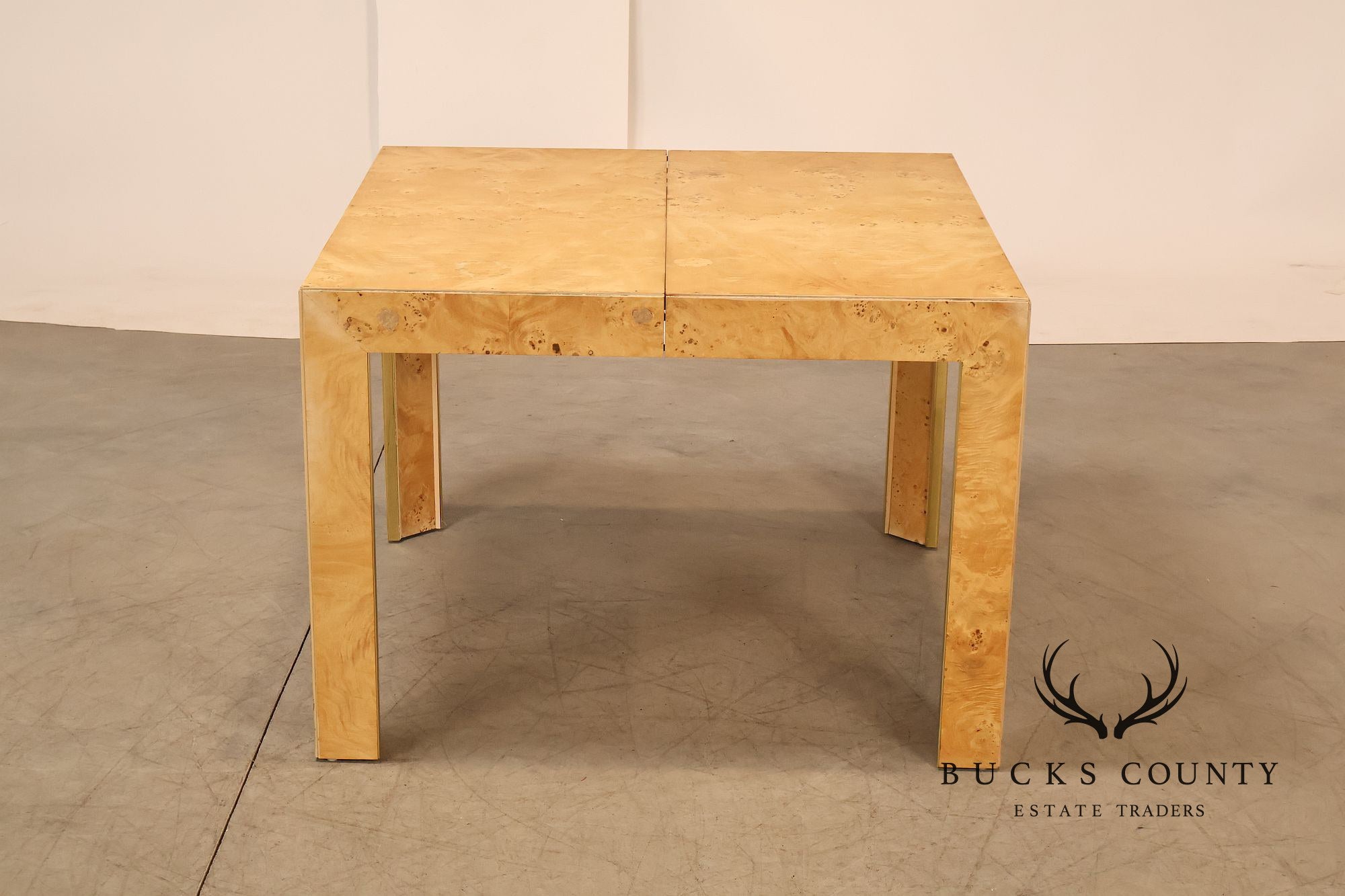 Thomasville Burl Wood Square Dining Table With 2 Leaves