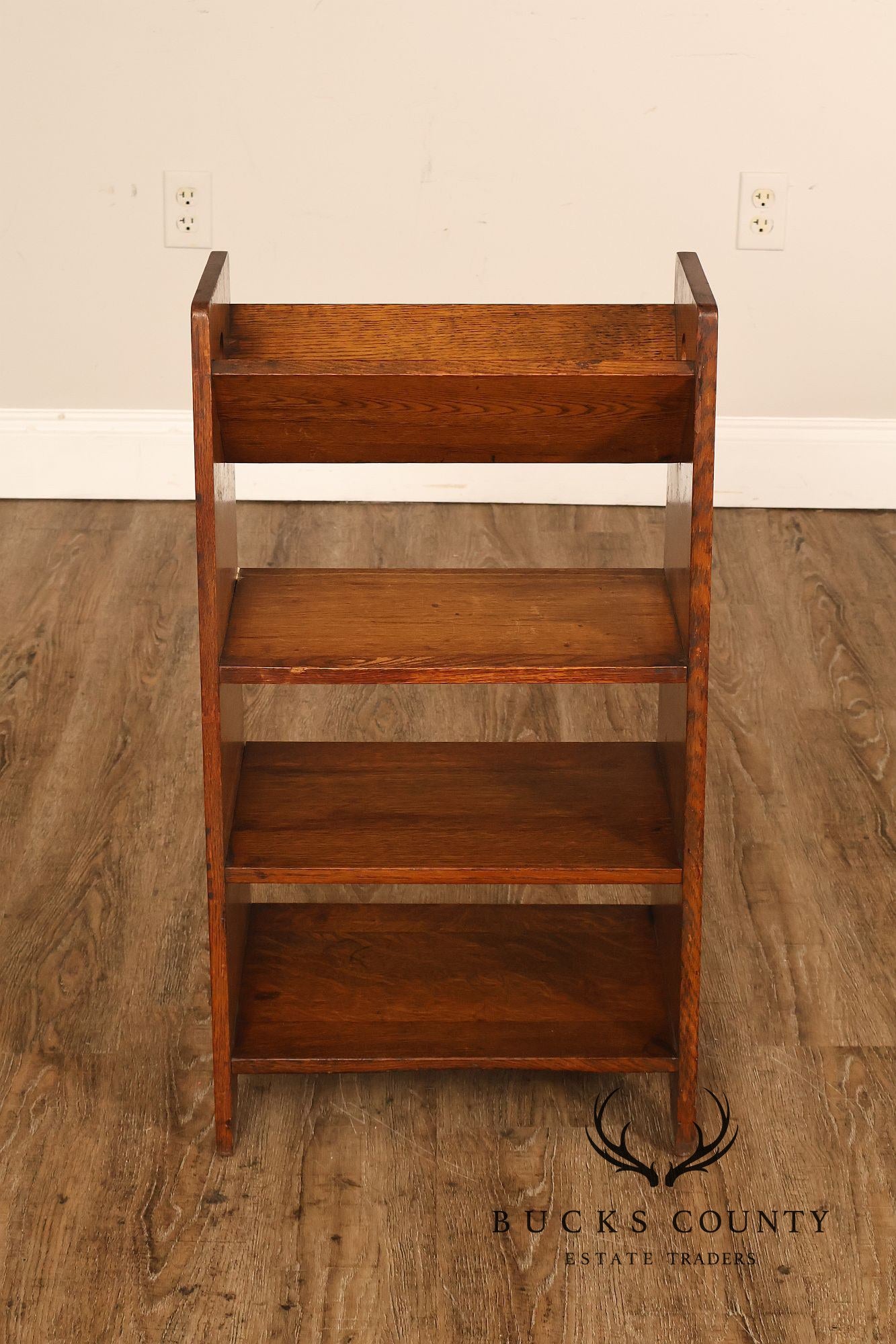 Antique Arts And Crafts Book Trough Magazine Stand