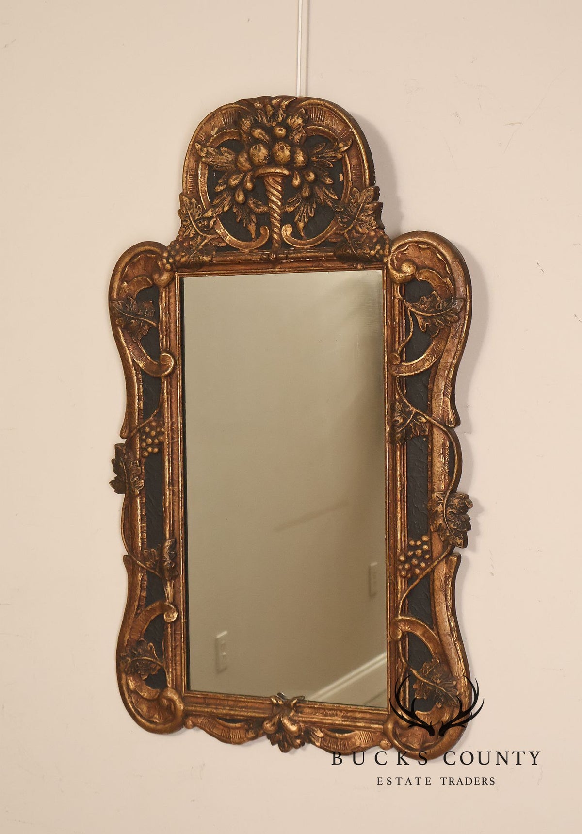 Antique Italian Baroque Style Relief Carved Mirror