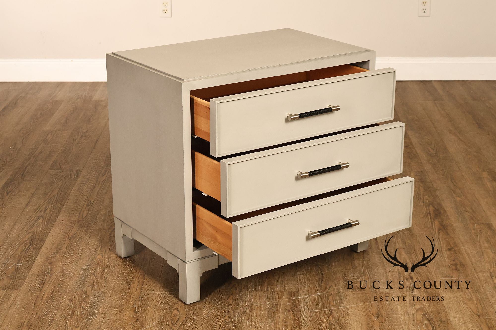 Vanguard Furniture Contemporary Pair Of Grey Three Drawer Chests Night Stands
