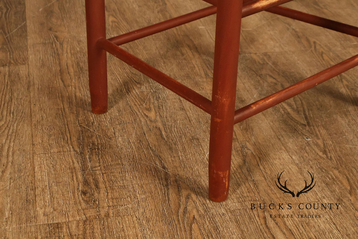 Shaker Style Pair of Rush Seat Counter Stools