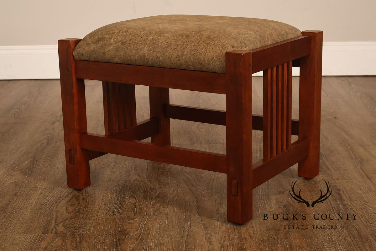 Stickley Mission Collection Cherry Spindle Footstool Ottoman