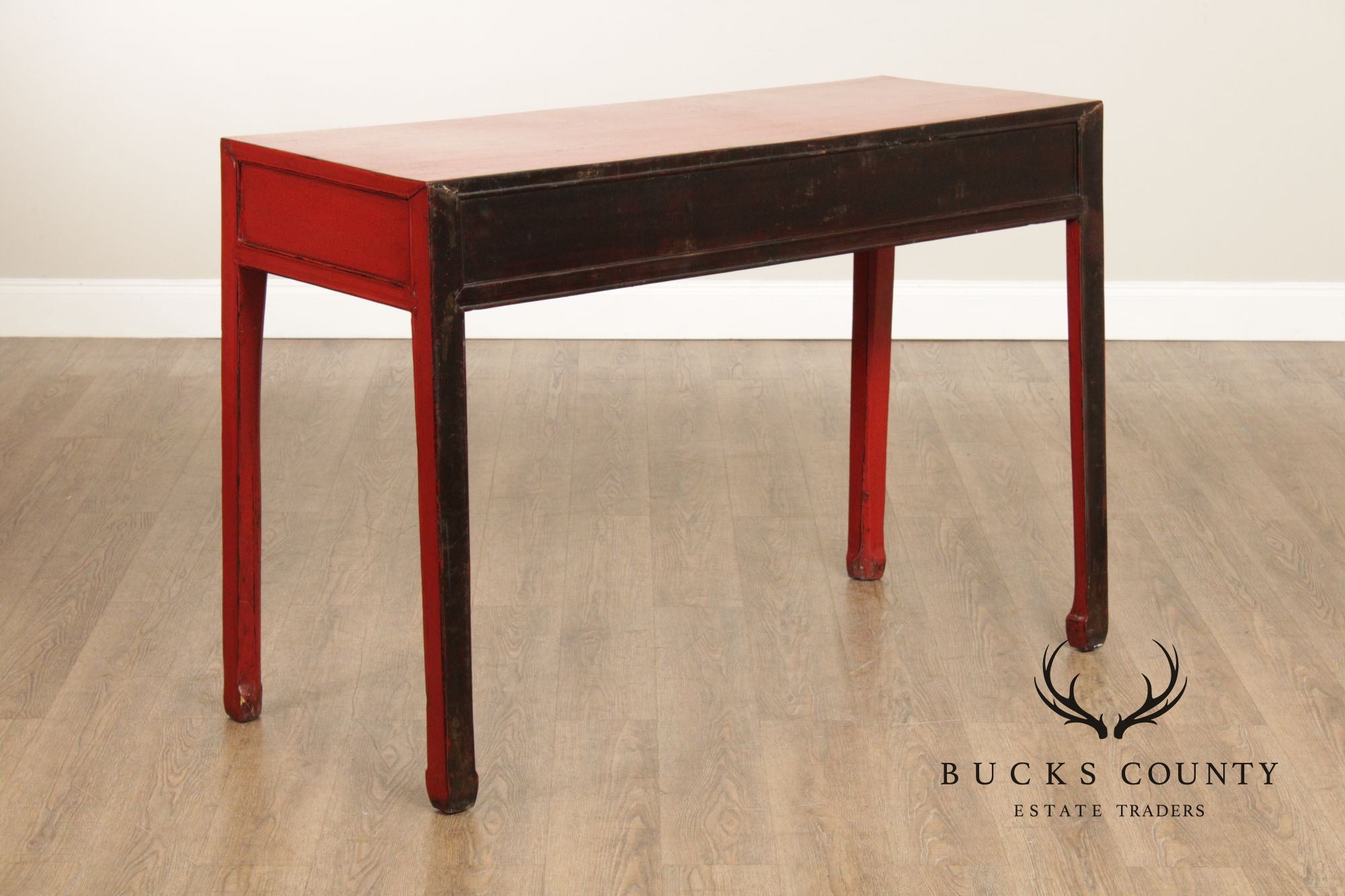 Asian Red Lacquered Console Table