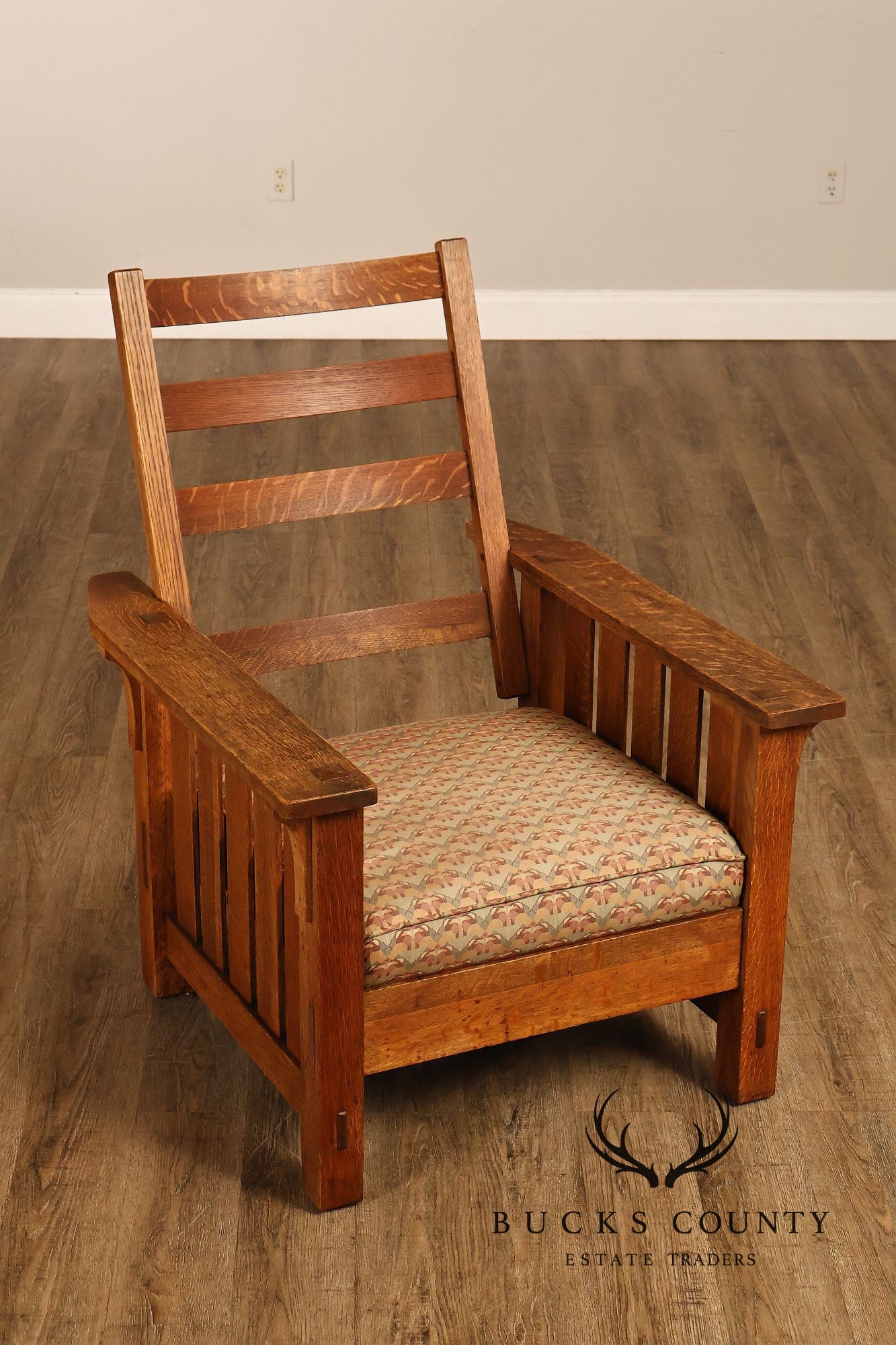 Antique L. & J.G. Stickley No. 497 Arts And Crafts Mission Oak Morris Chair