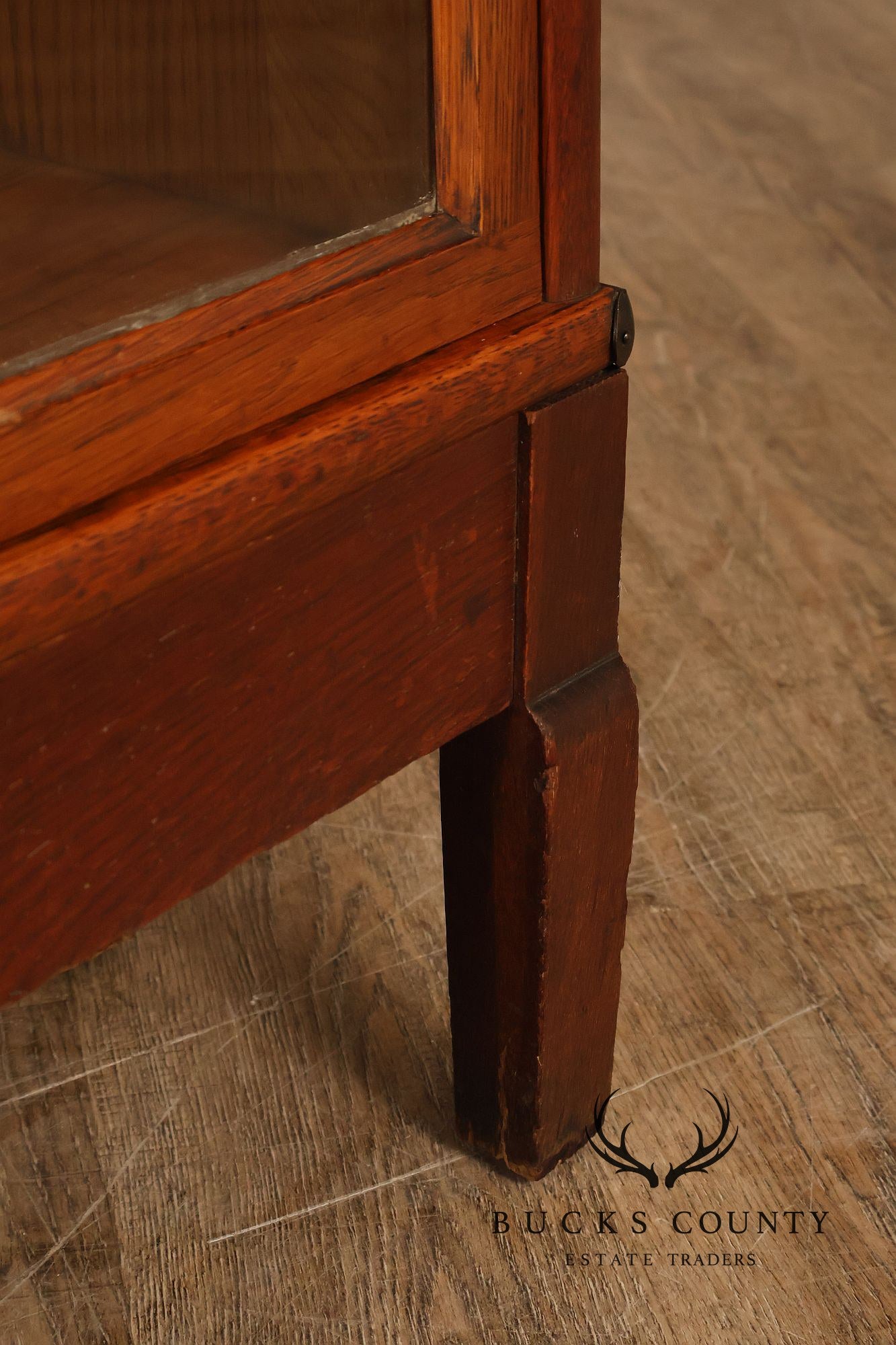 Macey Antique Oak Three Section Barrister Bookcase