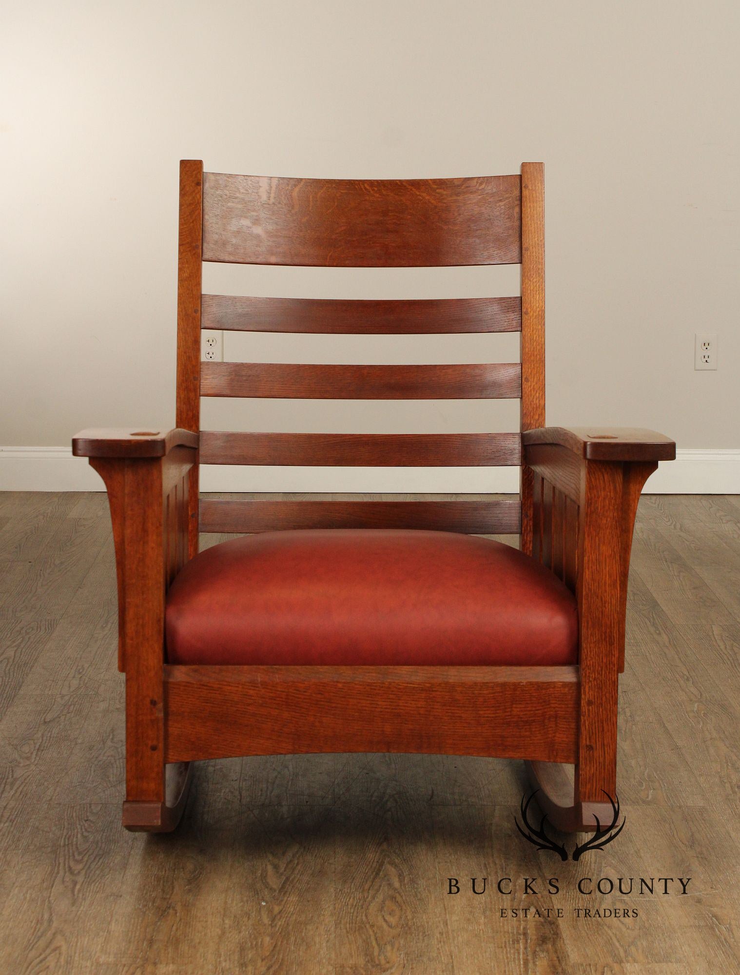 Stickley Mission Collection Oak and Leather Rocker