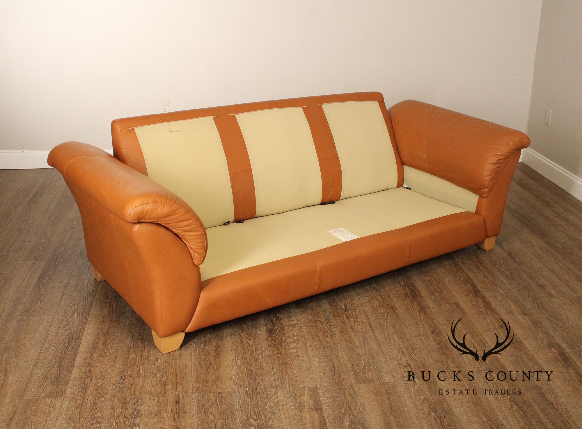 Post Modern Three Seat Italian Leather 'Sonora' Sofa