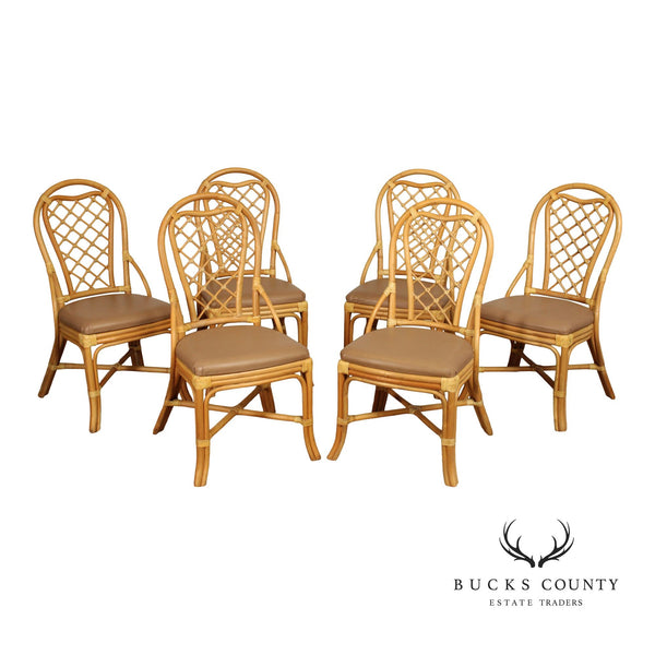 Braxton Culler Vintage Set of Six Rattan 'Trellis' Dining Chairs