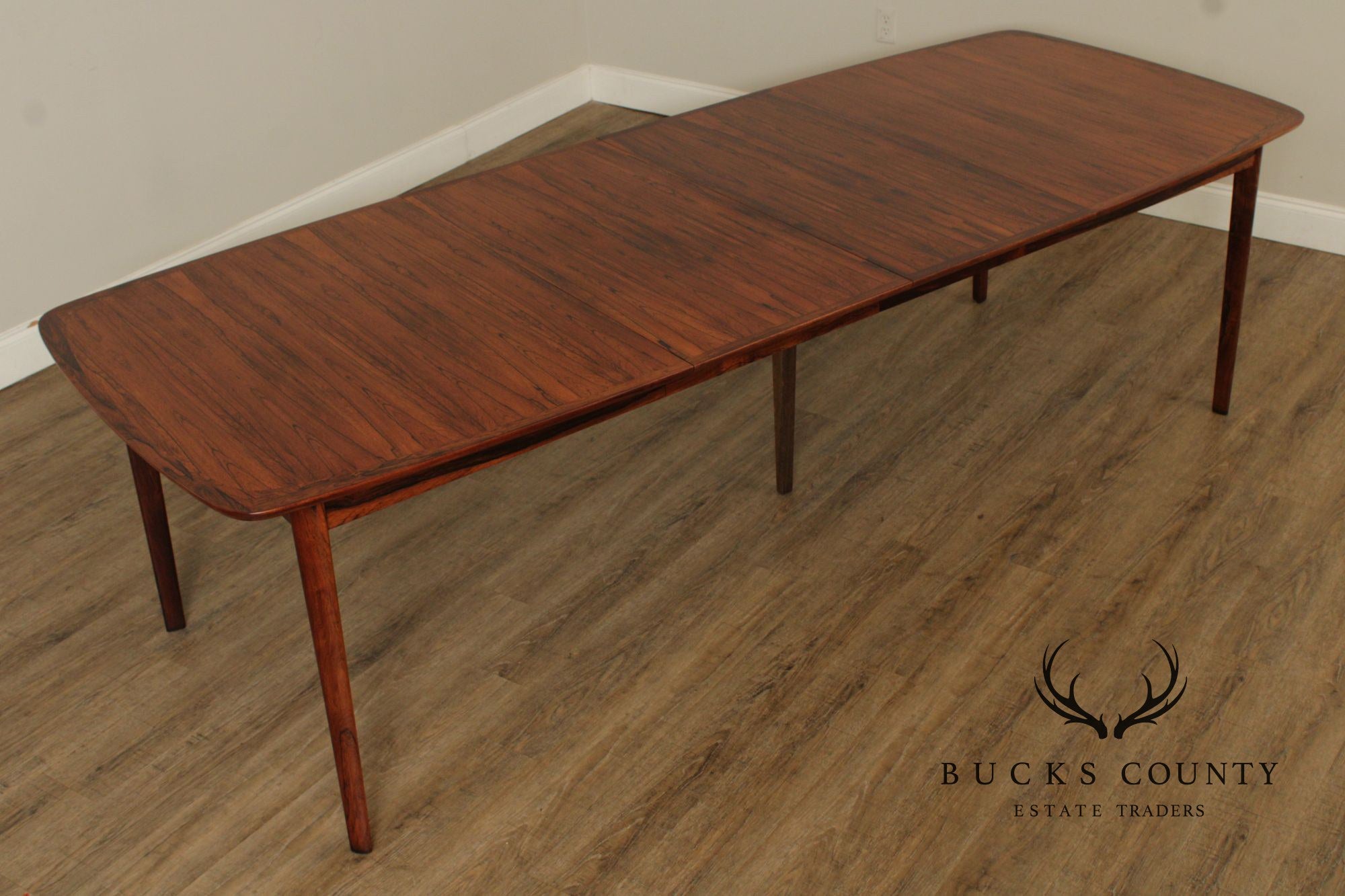 H.P. Hansen Danish Modern Rosewood Expandable Dining Table