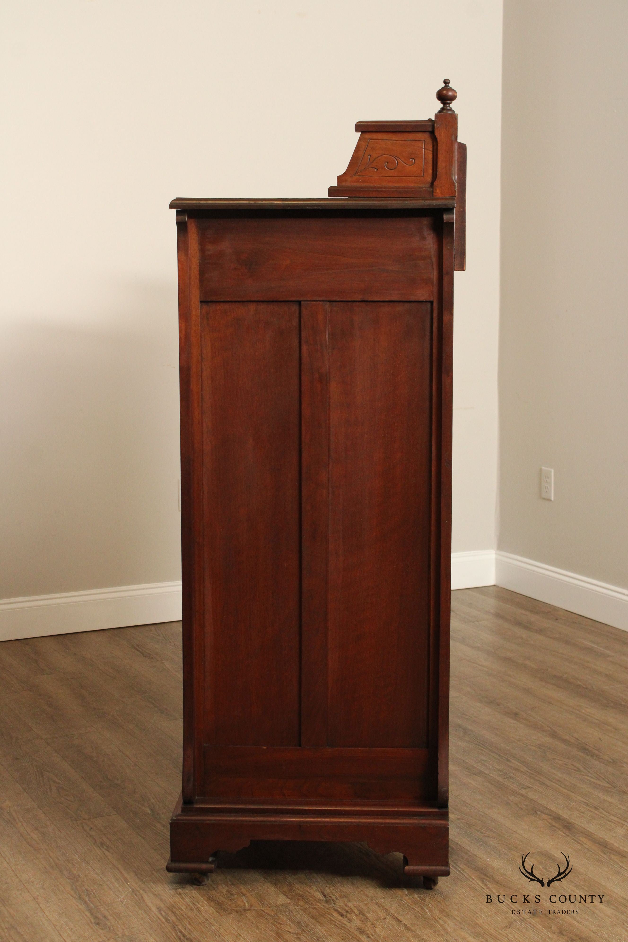 Antique Victorian Walnut Tall Chest