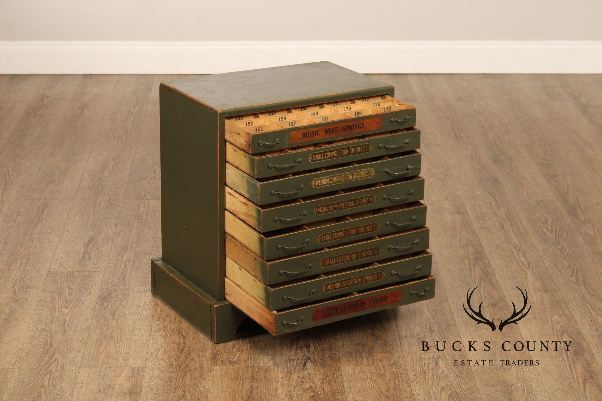 Antique Country Store Compression Spring Cabinet