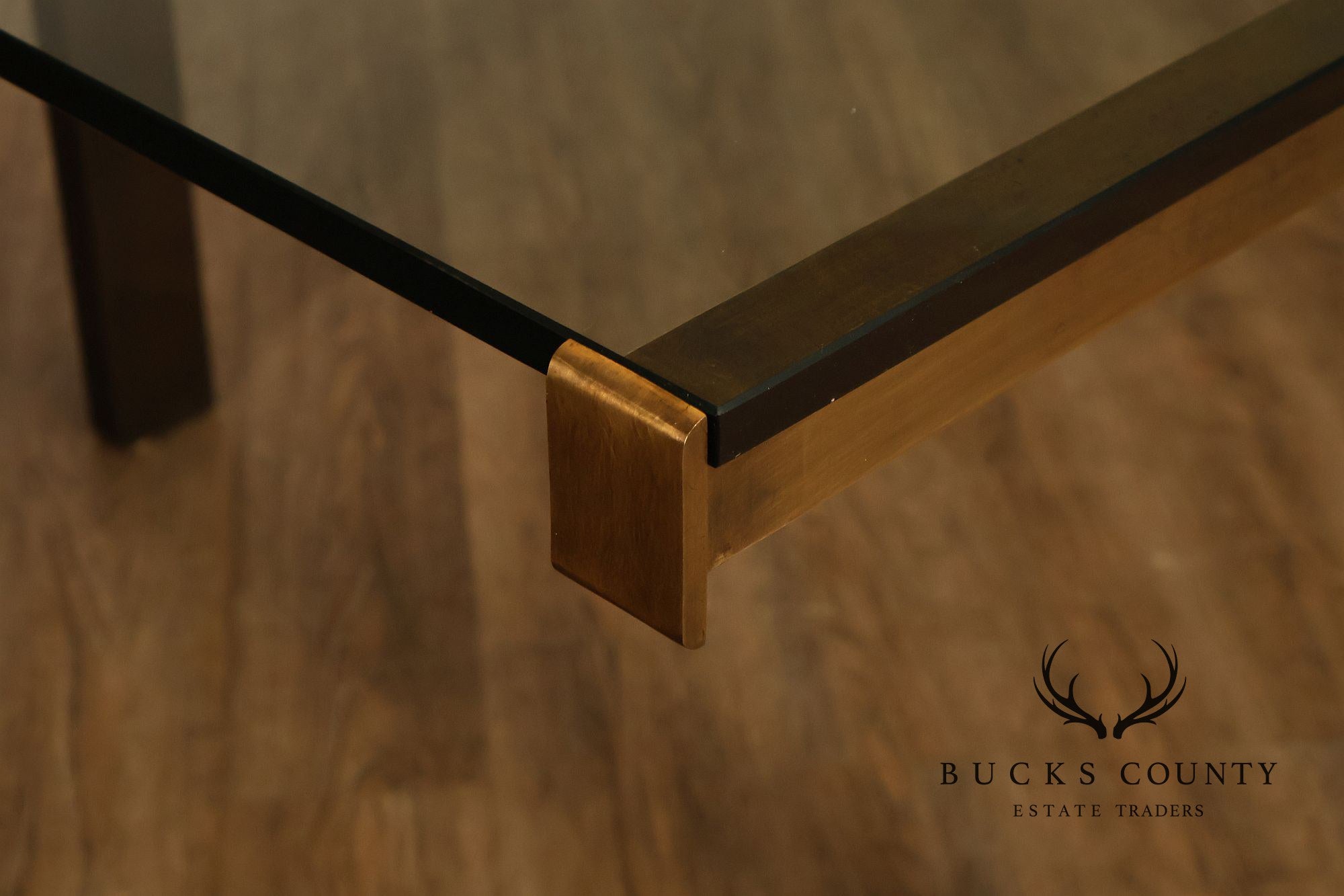John Stuart Bronze Finish Glass Top Extendable Dining Table