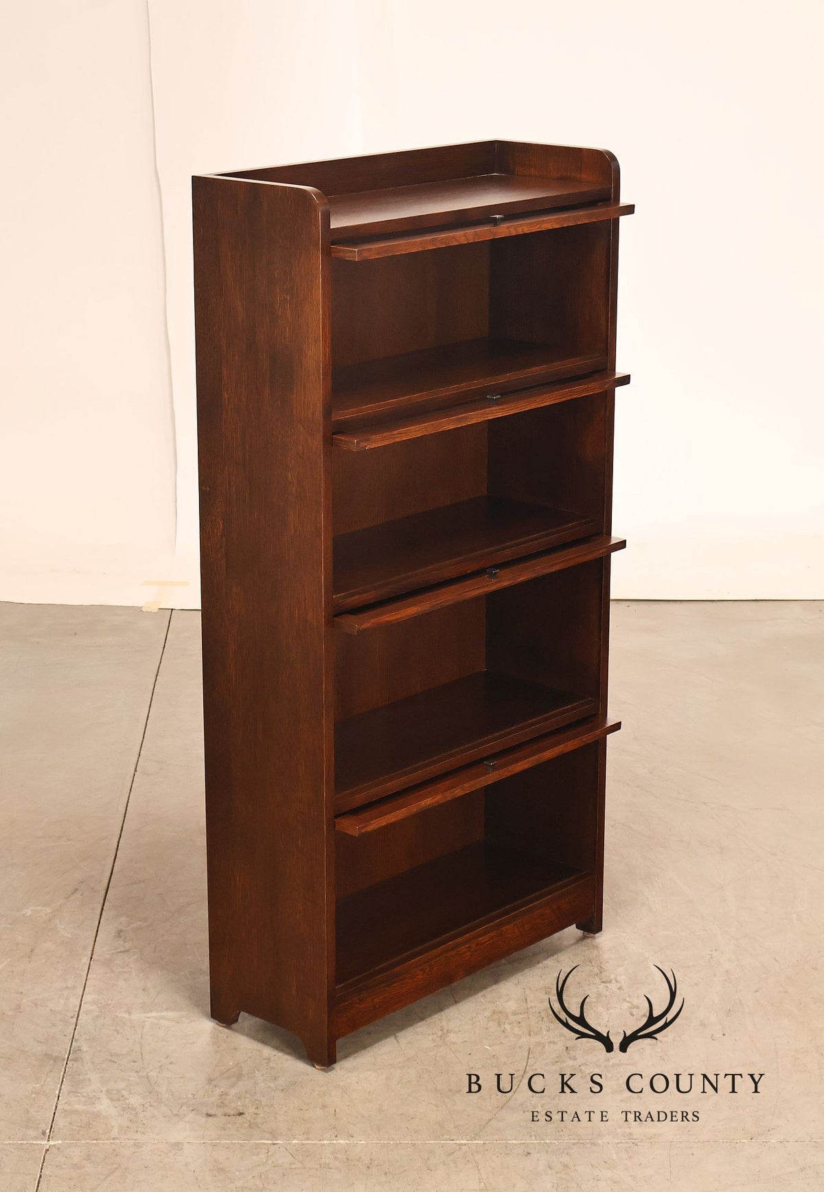Stickley Mission Collection Oak Four-Section Barrister Bookcase