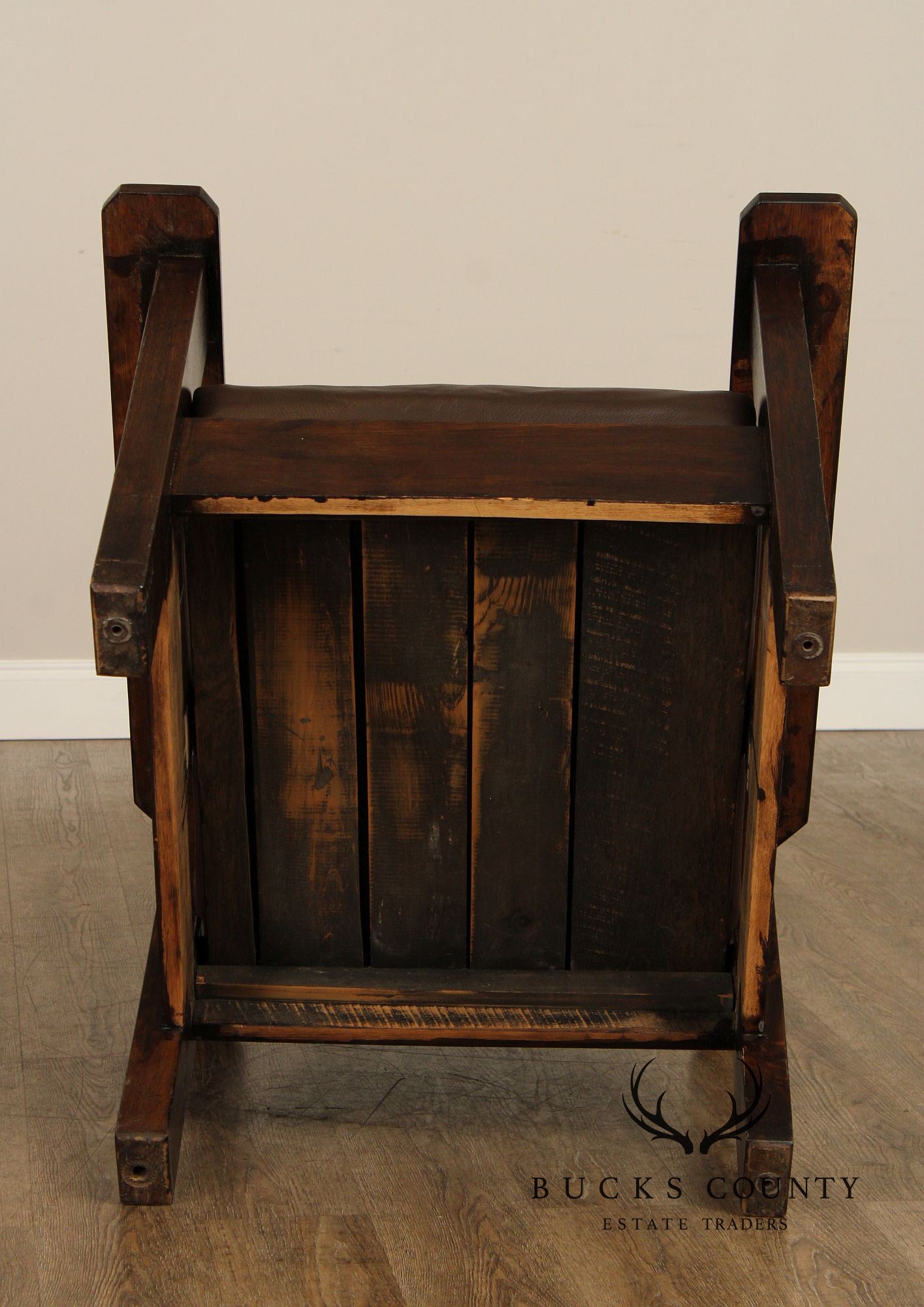 Antique Mission Oak and Leather Morris Chair