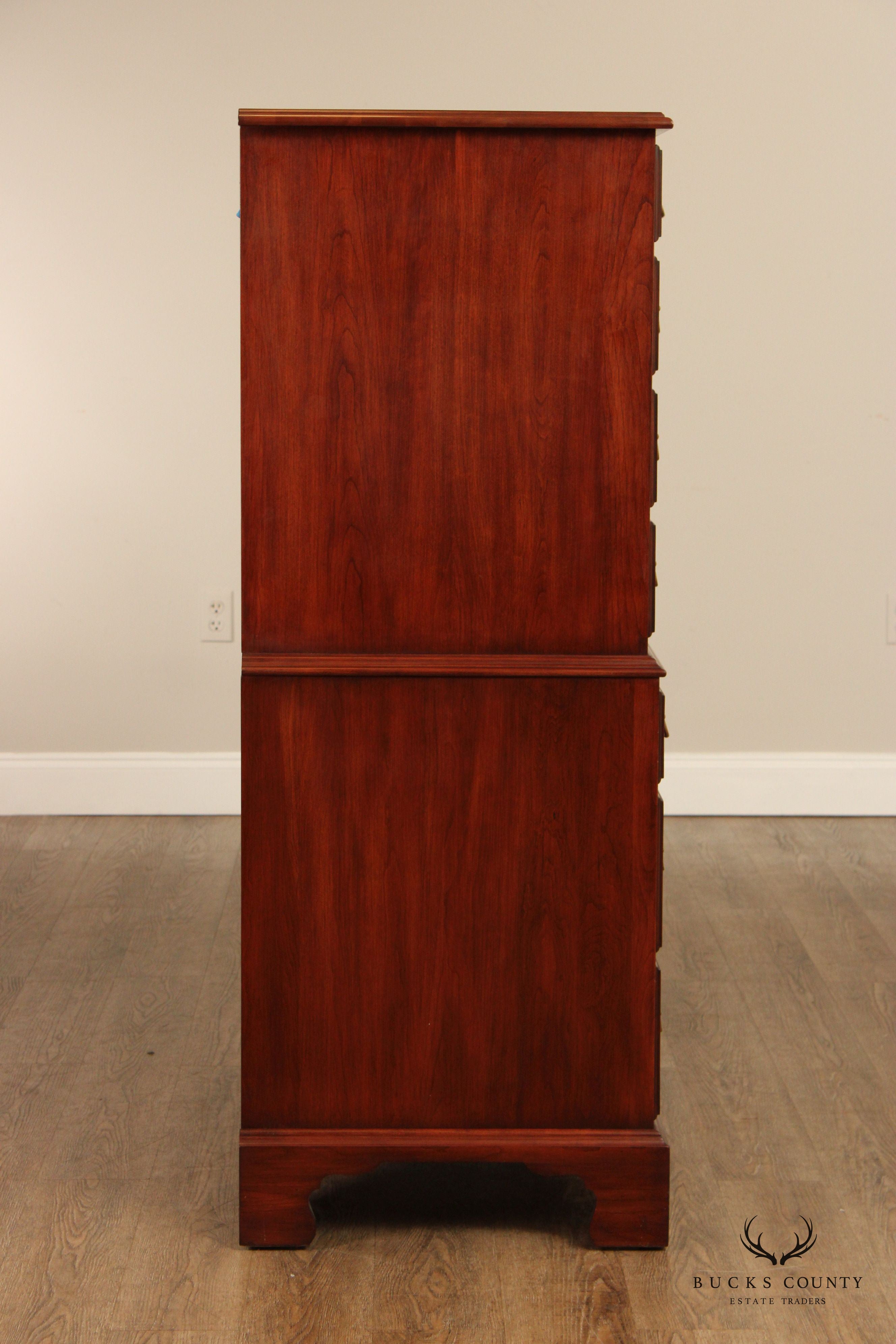 Henkel Harris Chippendale Style Cherry Tall Chest