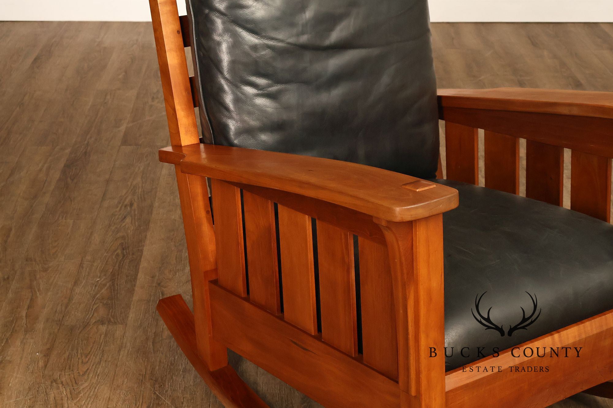 Stickley Mission Collection Cherry and Leather Rocker