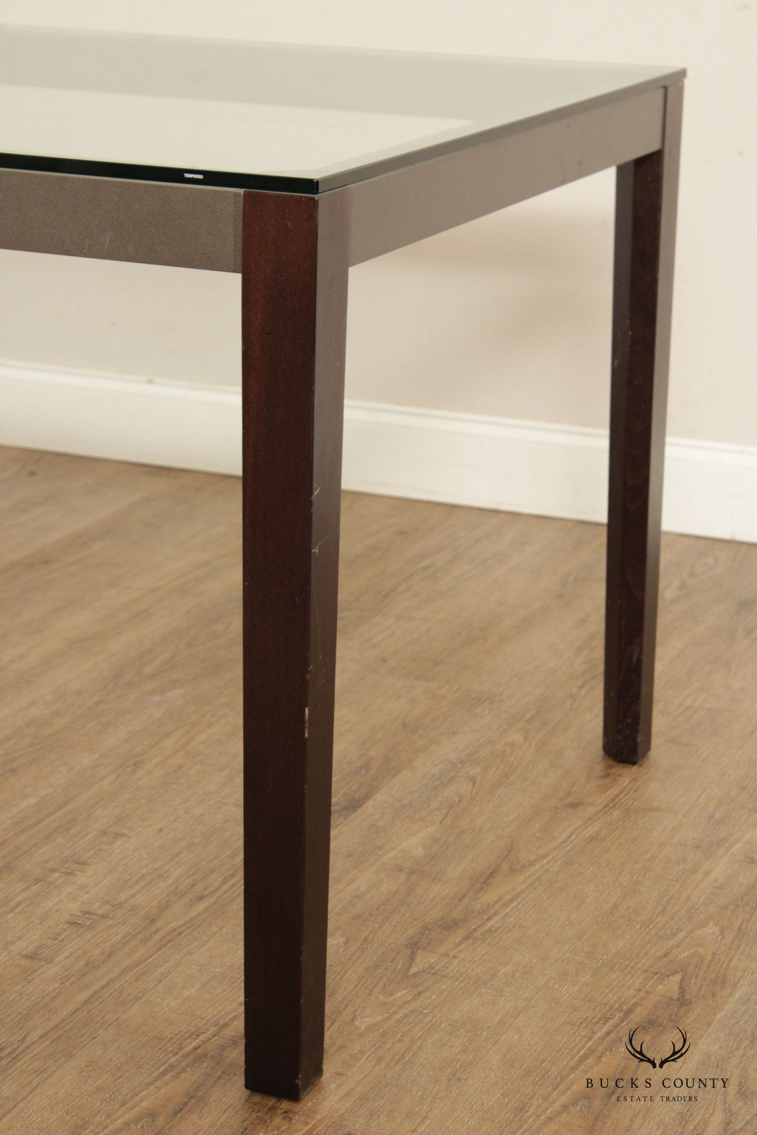 Contemporary Style Glass Top Parsons Dining Table