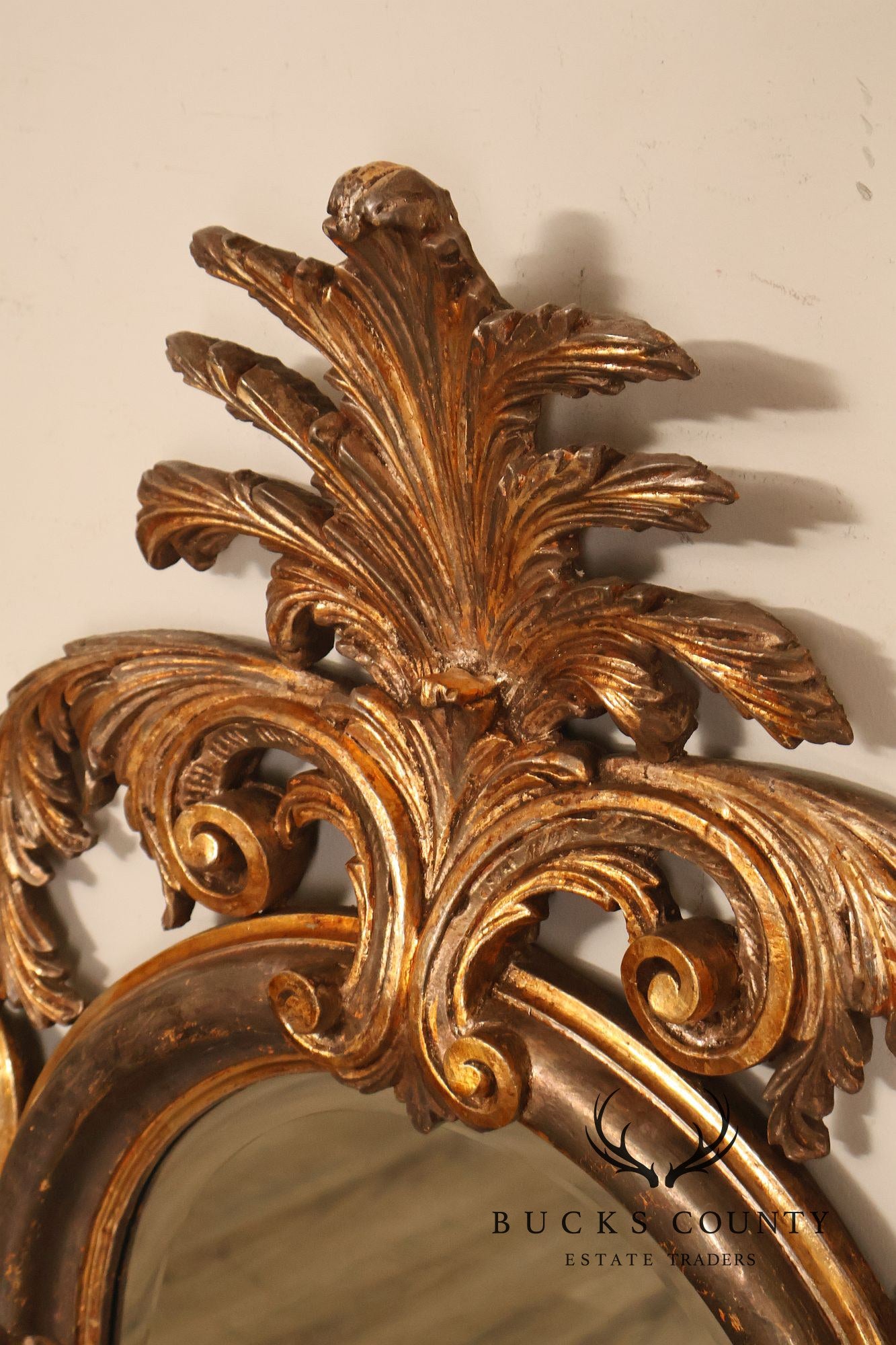 LaBarge Italian Rococo Style Giltwood Wall Mirror